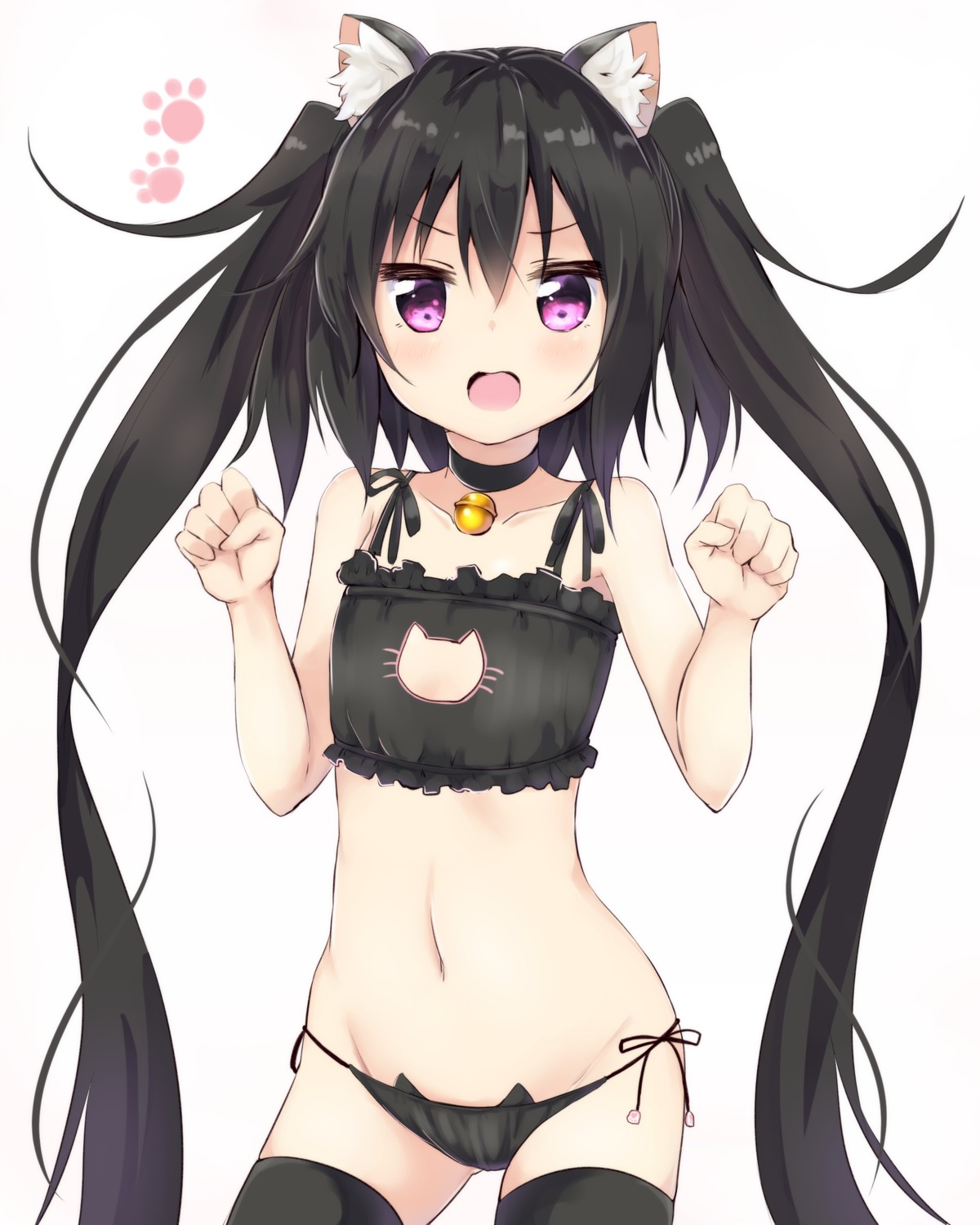 amano_(els573) animal_ears bra nekomimi note-chan pantsu string_panties thighhighs