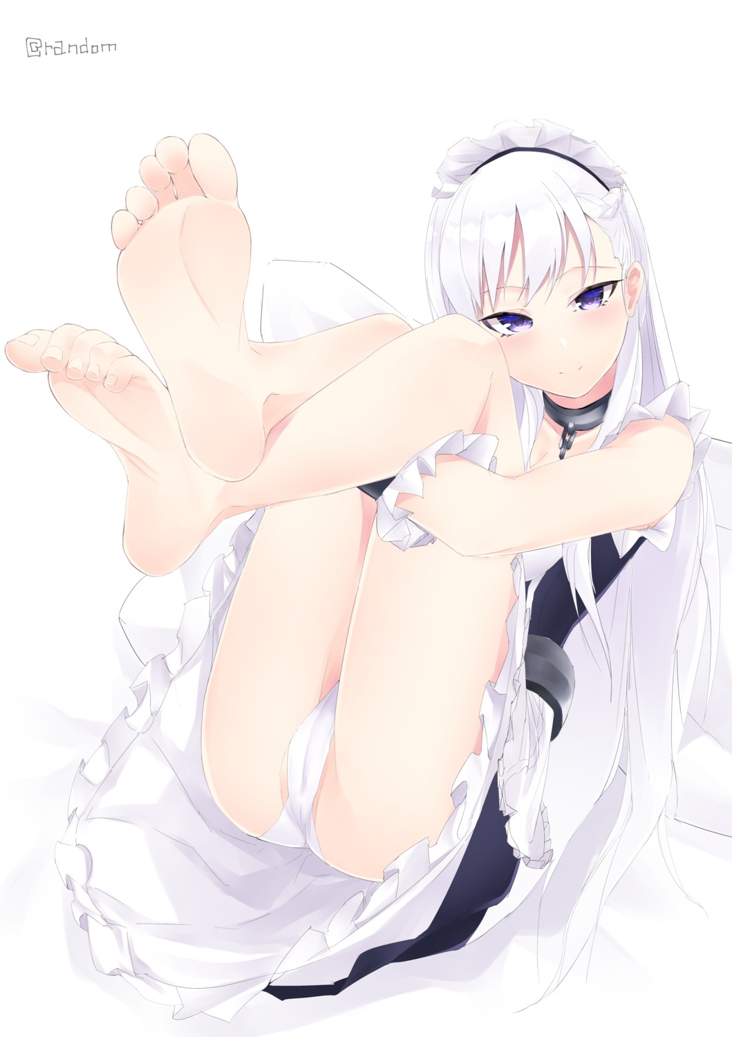 azur_lane belfast_(azur_lane) cameltoe cleavage feet ju_yorimoto_(ranten_yume) maid pantsu skirt_lift