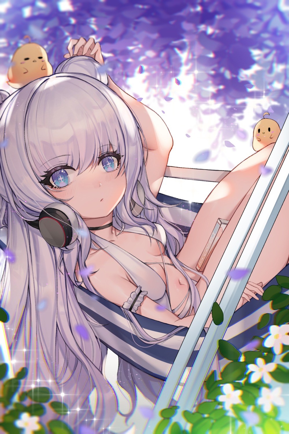 ayu_(ayuyu0924) azur_lane bikini headphones le_malin_(azur_lane) manjuu_(azur_lane) swimsuits