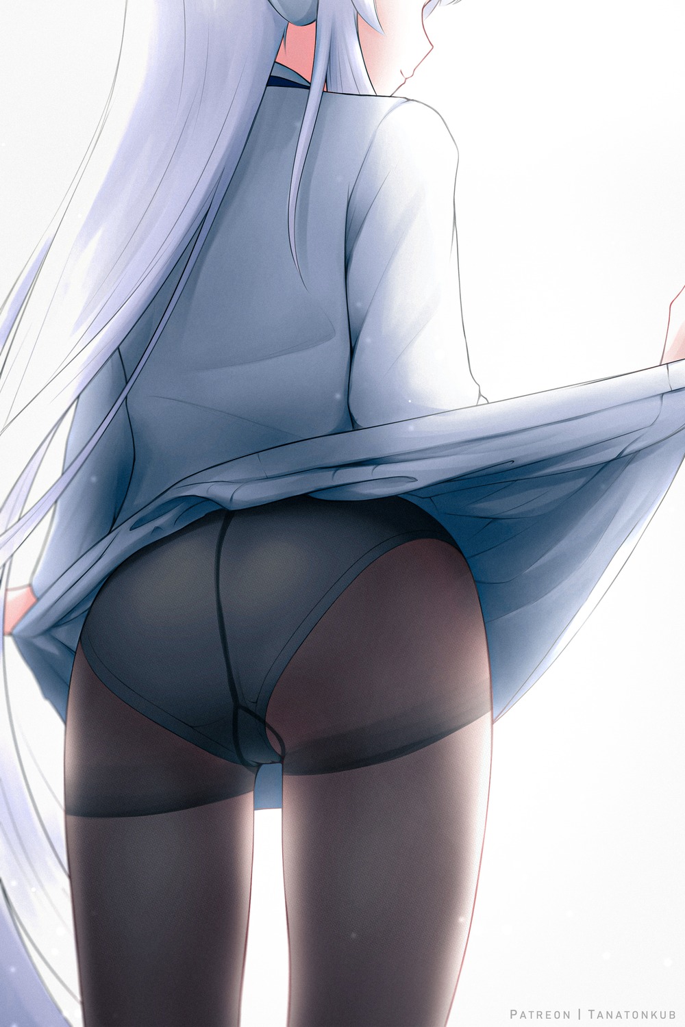 ass blue_archive pantsu pantyhose see_through seifuku skirt_lift tanatonkub ushio_noa