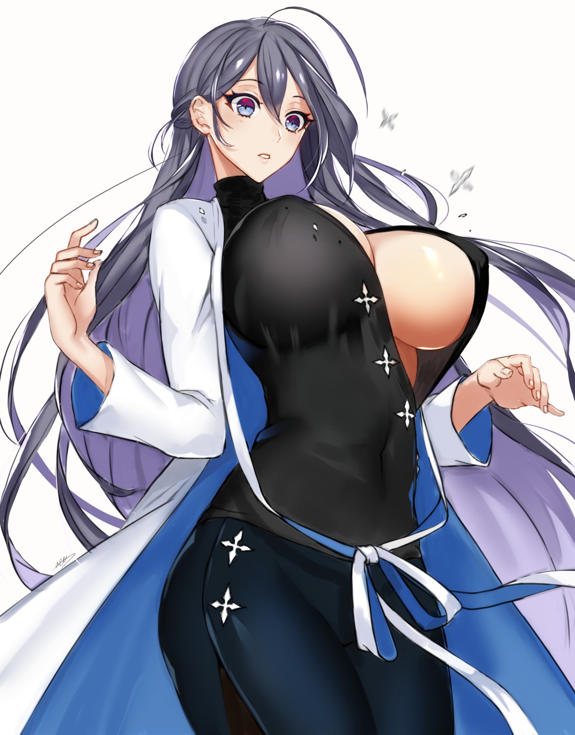 apt breasts genderswap hypnosis_mic jakurai_jinguji no_bra open_shirt wardrobe_malfunction