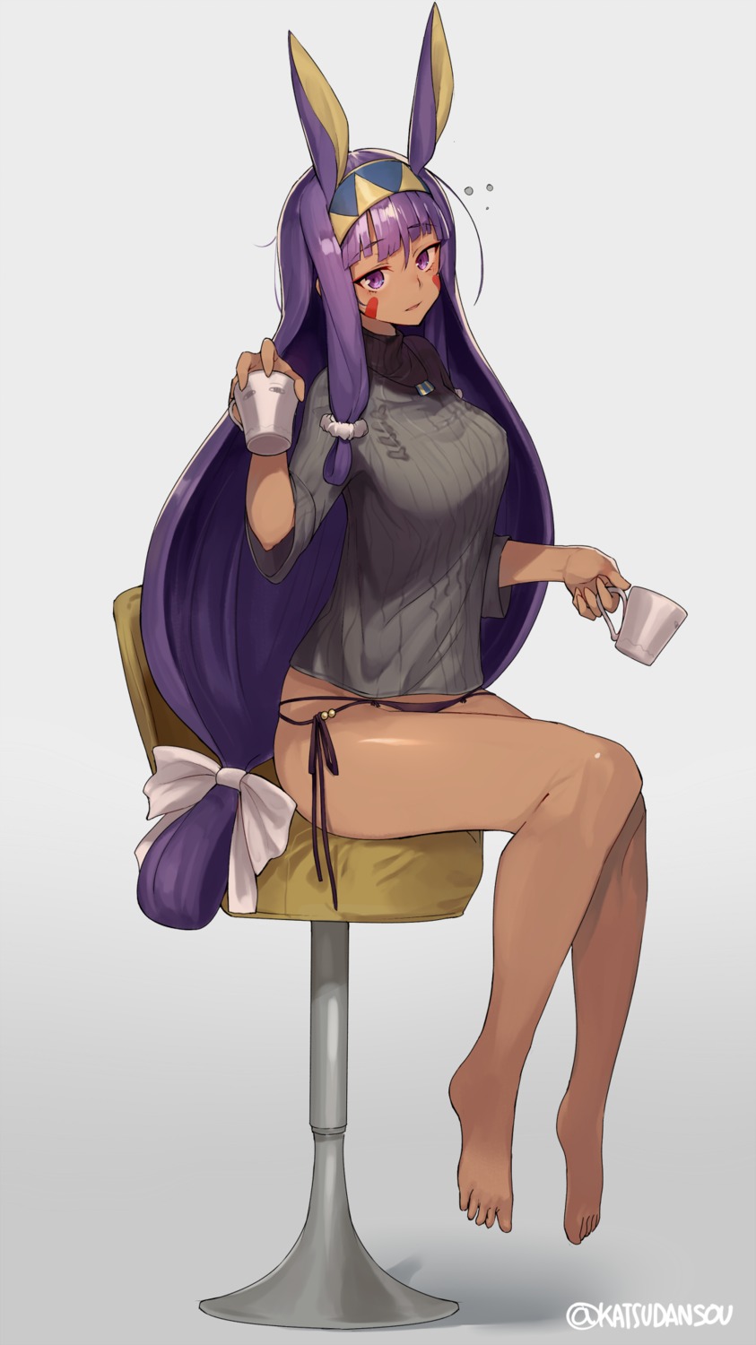 animal_ears bunny_ears fate/grand_order katsudansou nitocris_(fate/grand_order) pantsu sweater