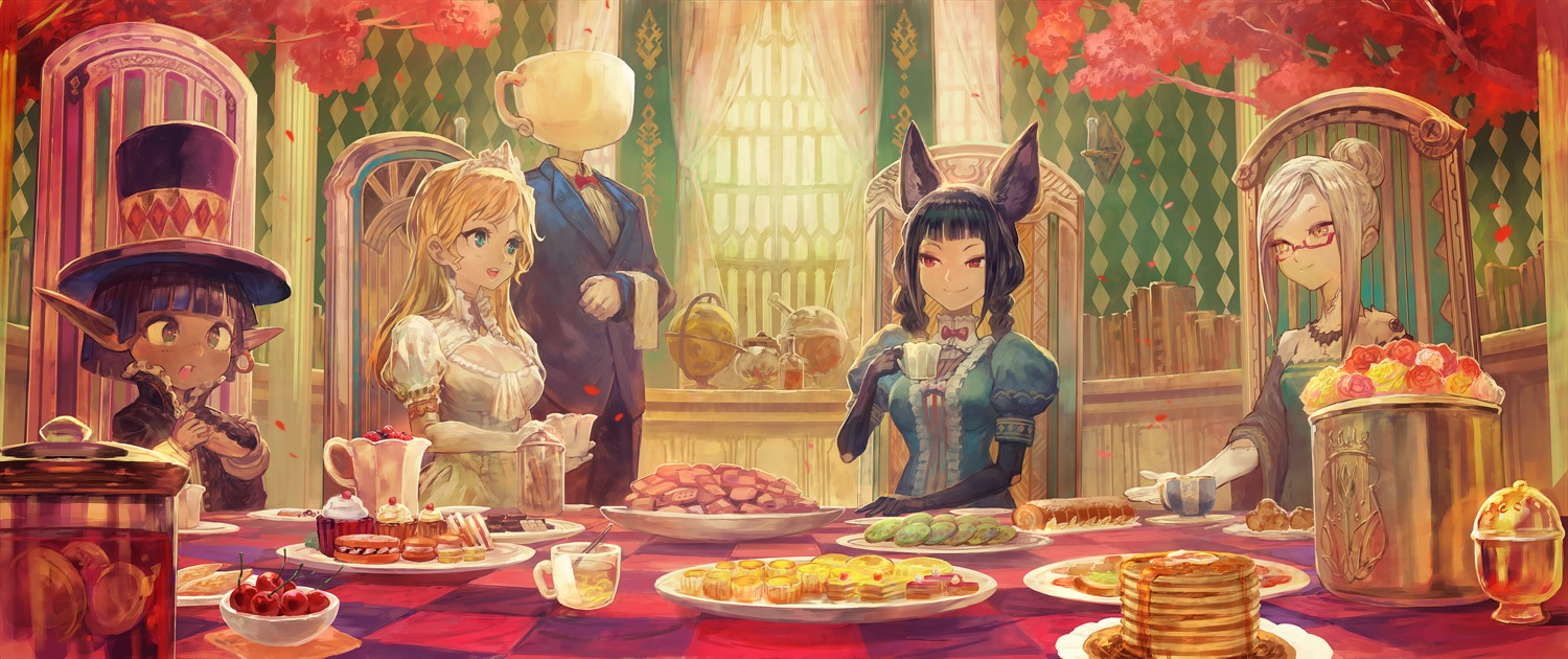 animal_ears cleavage dress lack megane pointy_ears