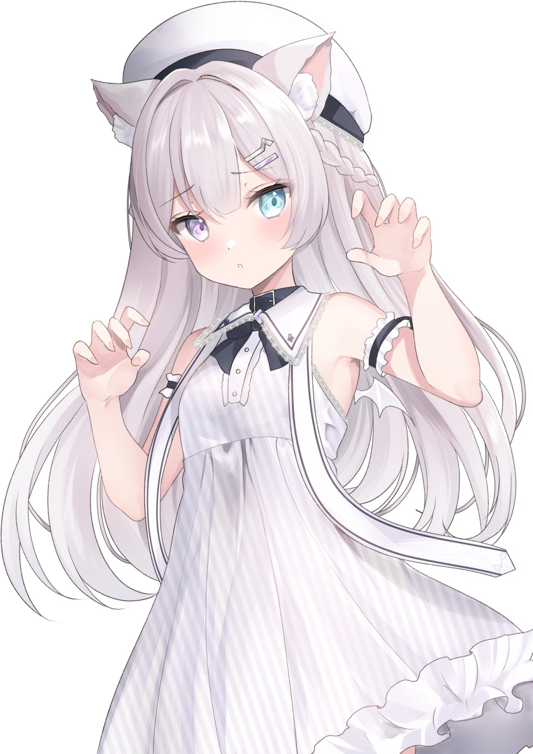 animal_ears dress heterochromia kurage_cc nekomimi