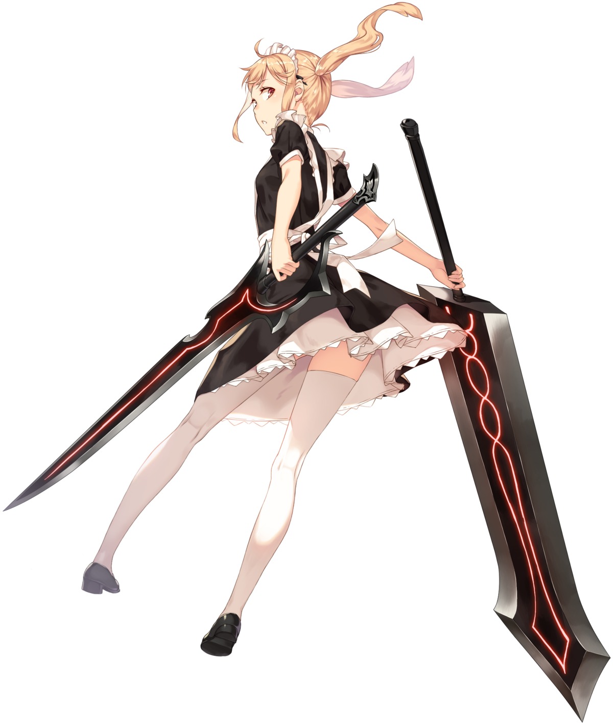 heels maid sword tagme thighhighs