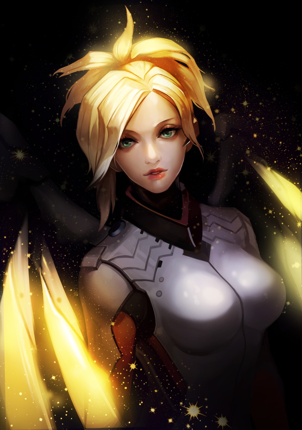 bodysuit mercy_(overwatch) overwatch wings zzoggomini