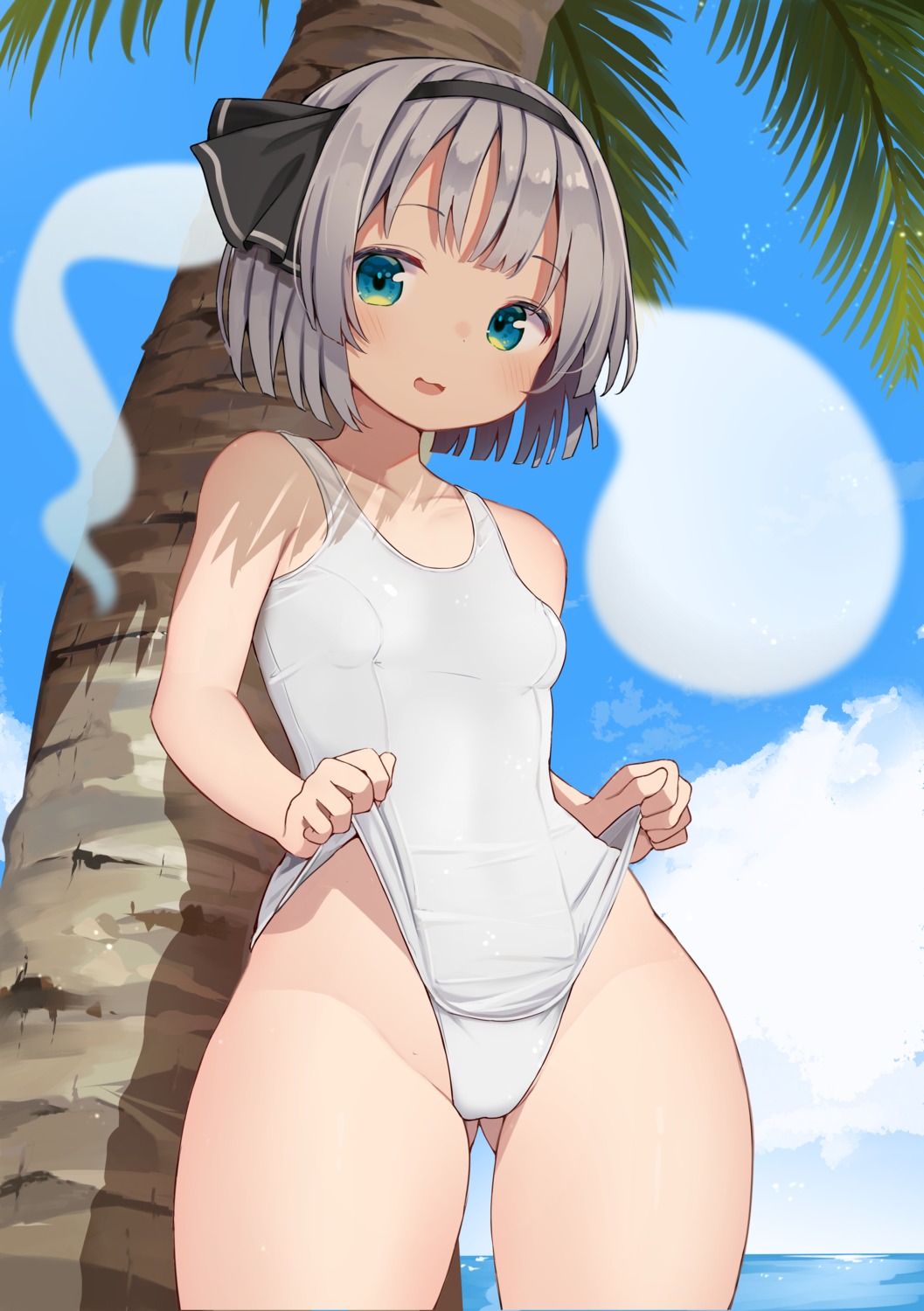 konpaku_youmu loli mamemochi myon school_swimsuit swimsuits touhou