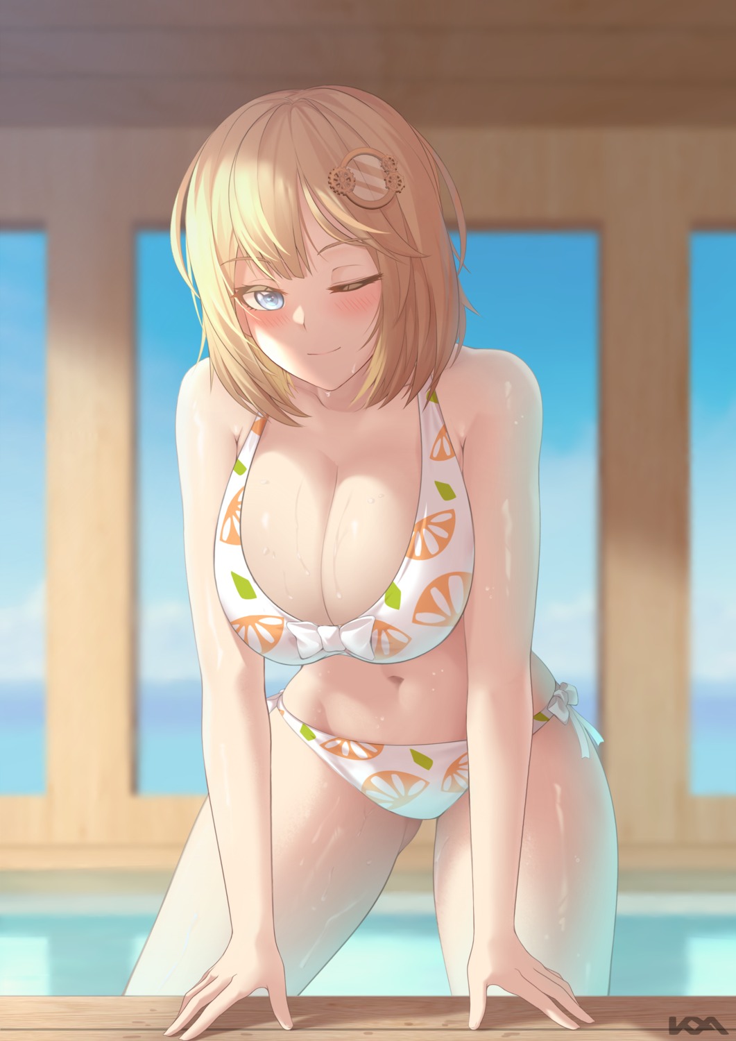 bikini hololive hololive_english kya_(kyamonhara) swimsuits watson_amelia