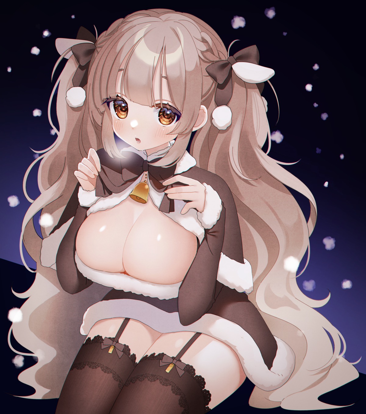 christmas no_bra stockings thighhighs uu3cm