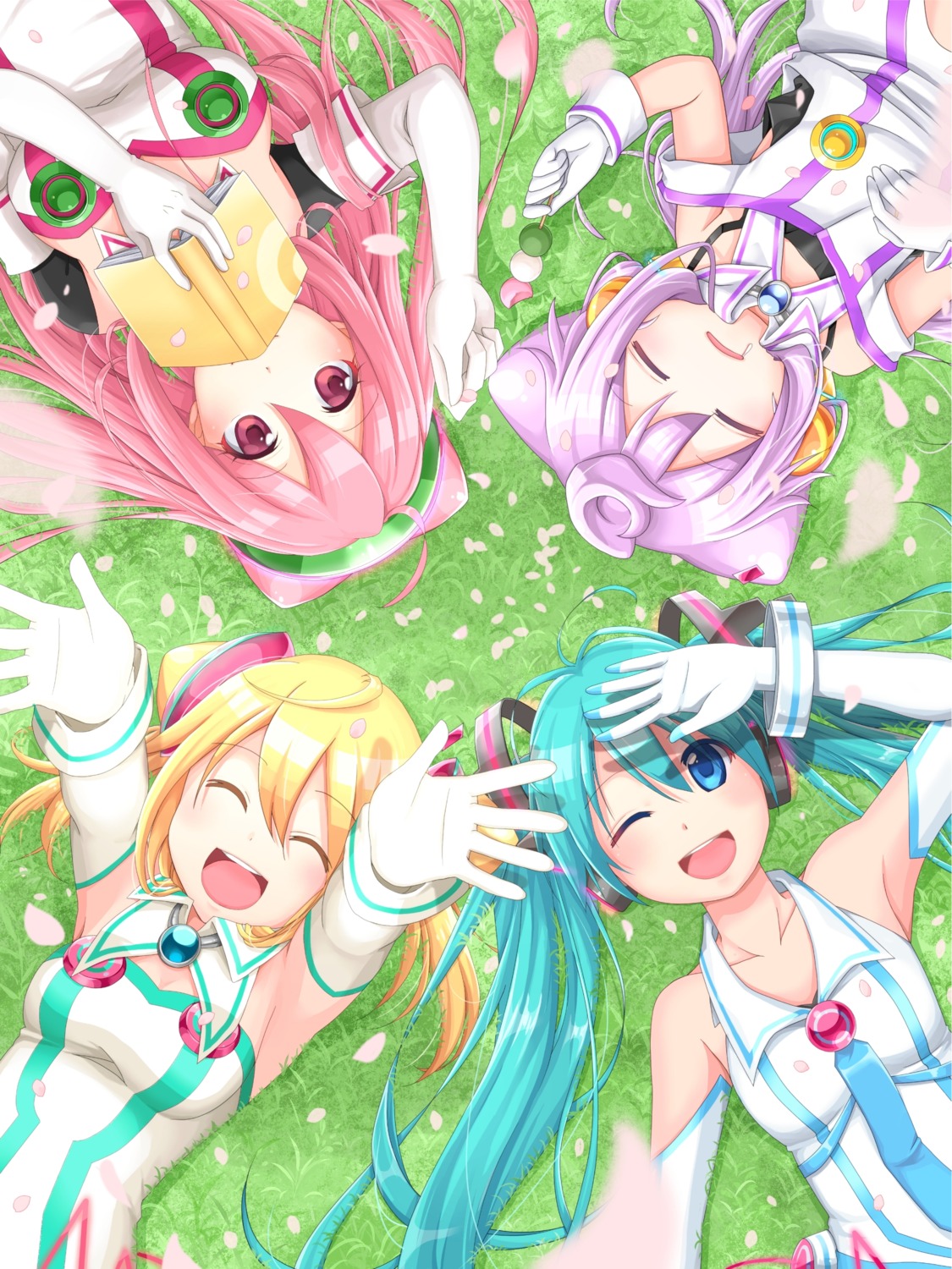 aira cleavage crossover hacka_doll hacka_doll_no._1 hacka_doll_no._2 hacka_doll_no._3 hatsune_miku headphones trap vocaloid