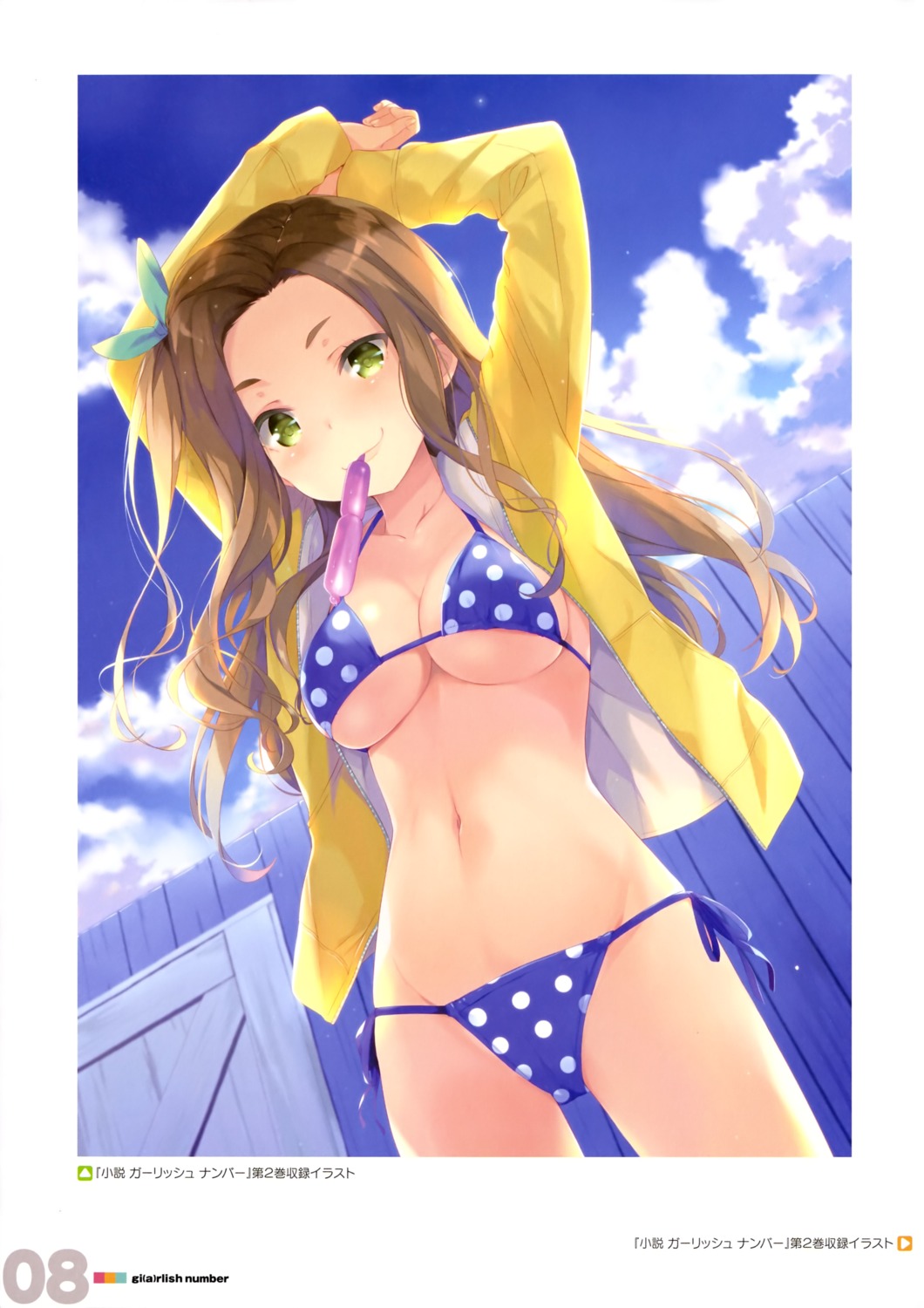bikini cleavage gi(a)rlish_number katakura_koto ohara_tometa open_shirt qp:flapper swimsuits underboob