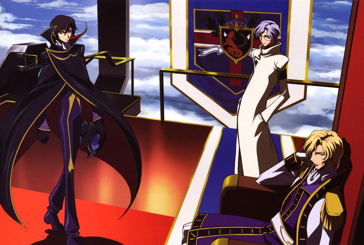 code_geass lelouch_lamperouge lloyd_asplund male sakamoto_shuuji schneizel_el_britannia