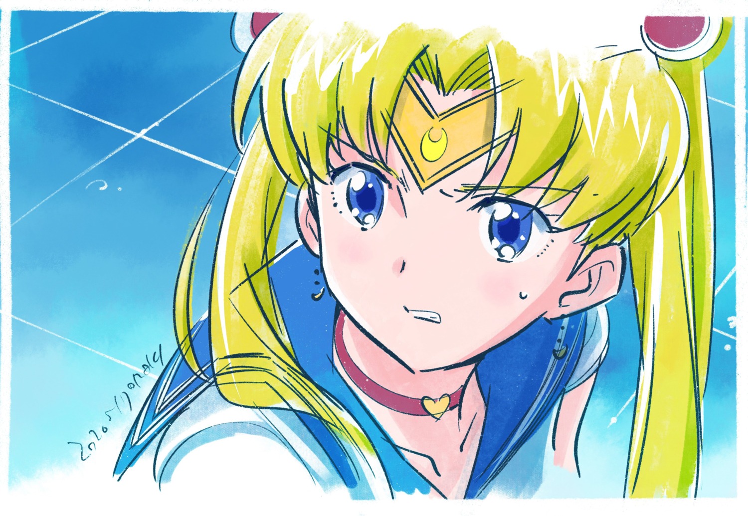 oizaki_fumitoshi sailor_moon sketch tsukino_usagi