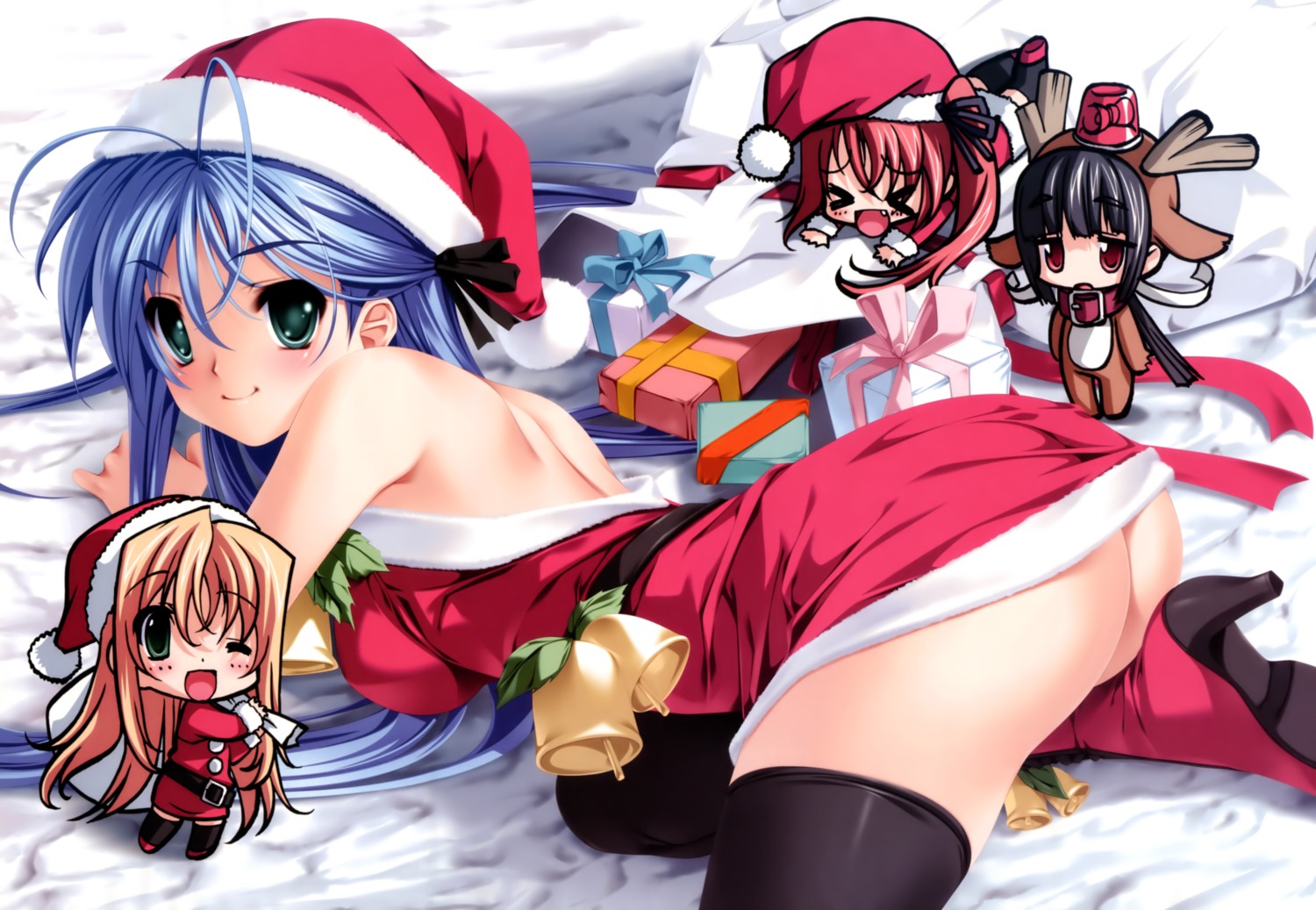 ass axl chibi christmas cosplay dress est_fragrance kashimashi_communication kishino_jun kuroki_madoka mutsu_haruna nopan senomoto_hisashi thighhighs