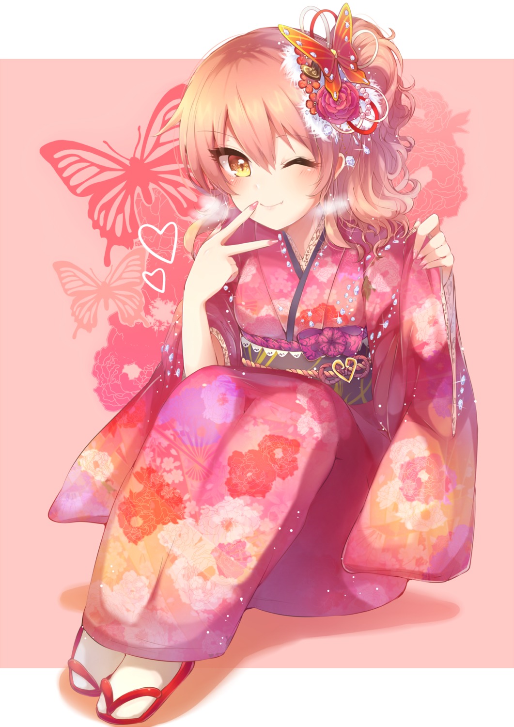 jougasaki_mika kaenuco kimono the_idolm@ster the_idolm@ster_cinderella_girls