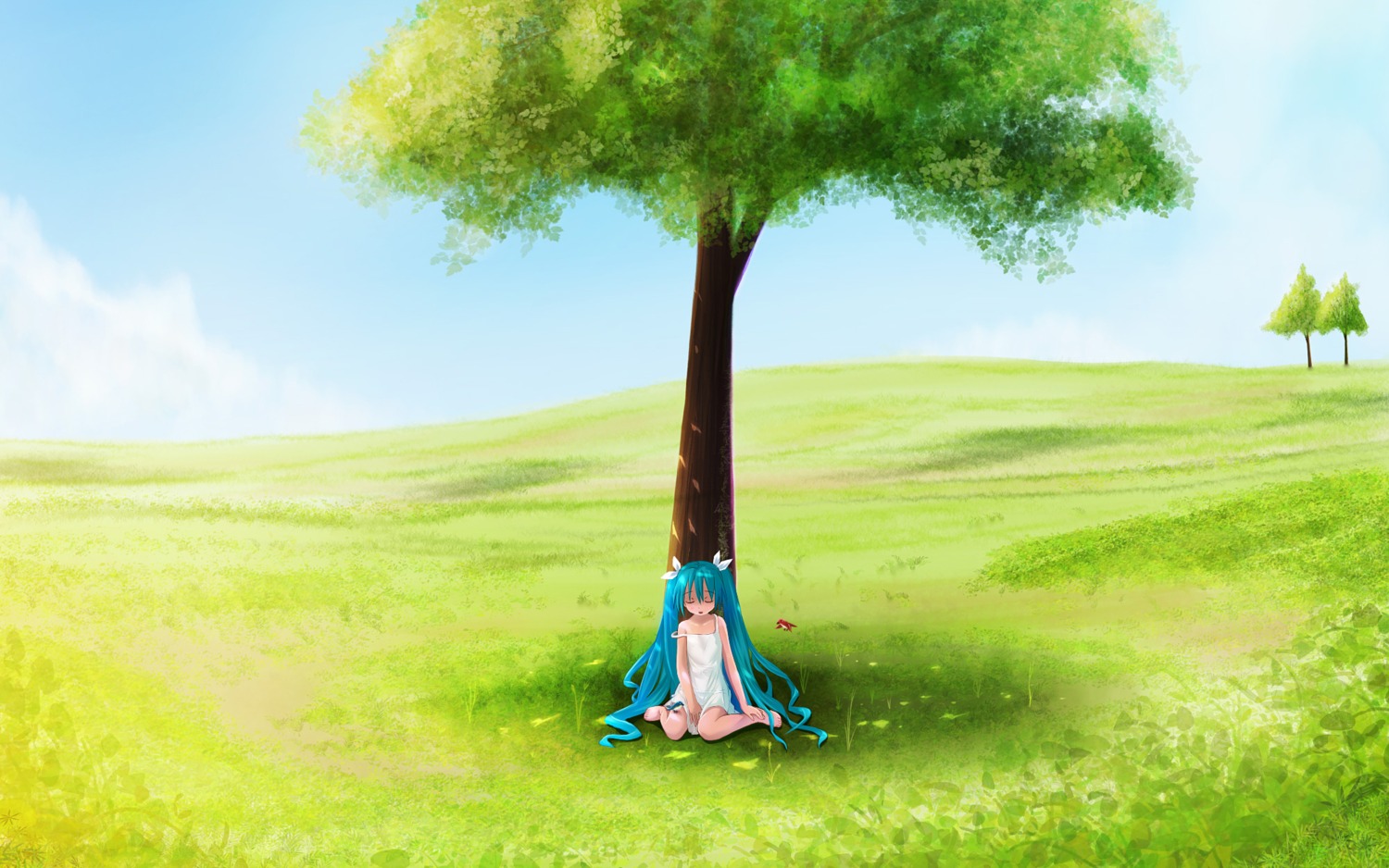 dress hatsune_miku landscape tagme vocaloid