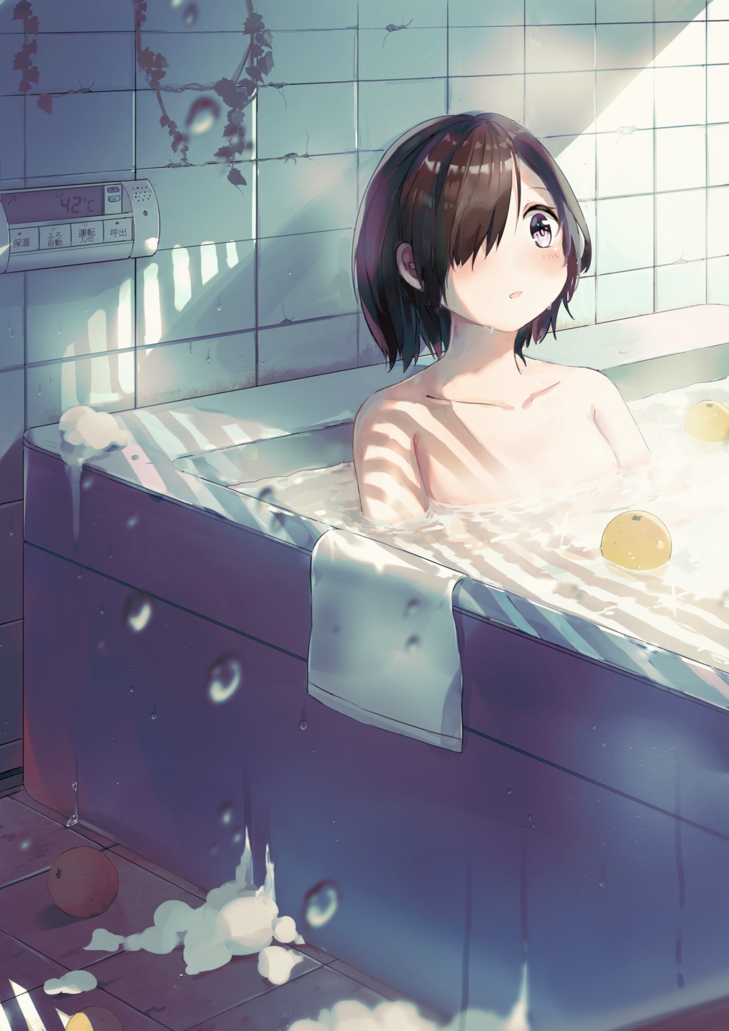 bathing naked soranagi_yuki wet