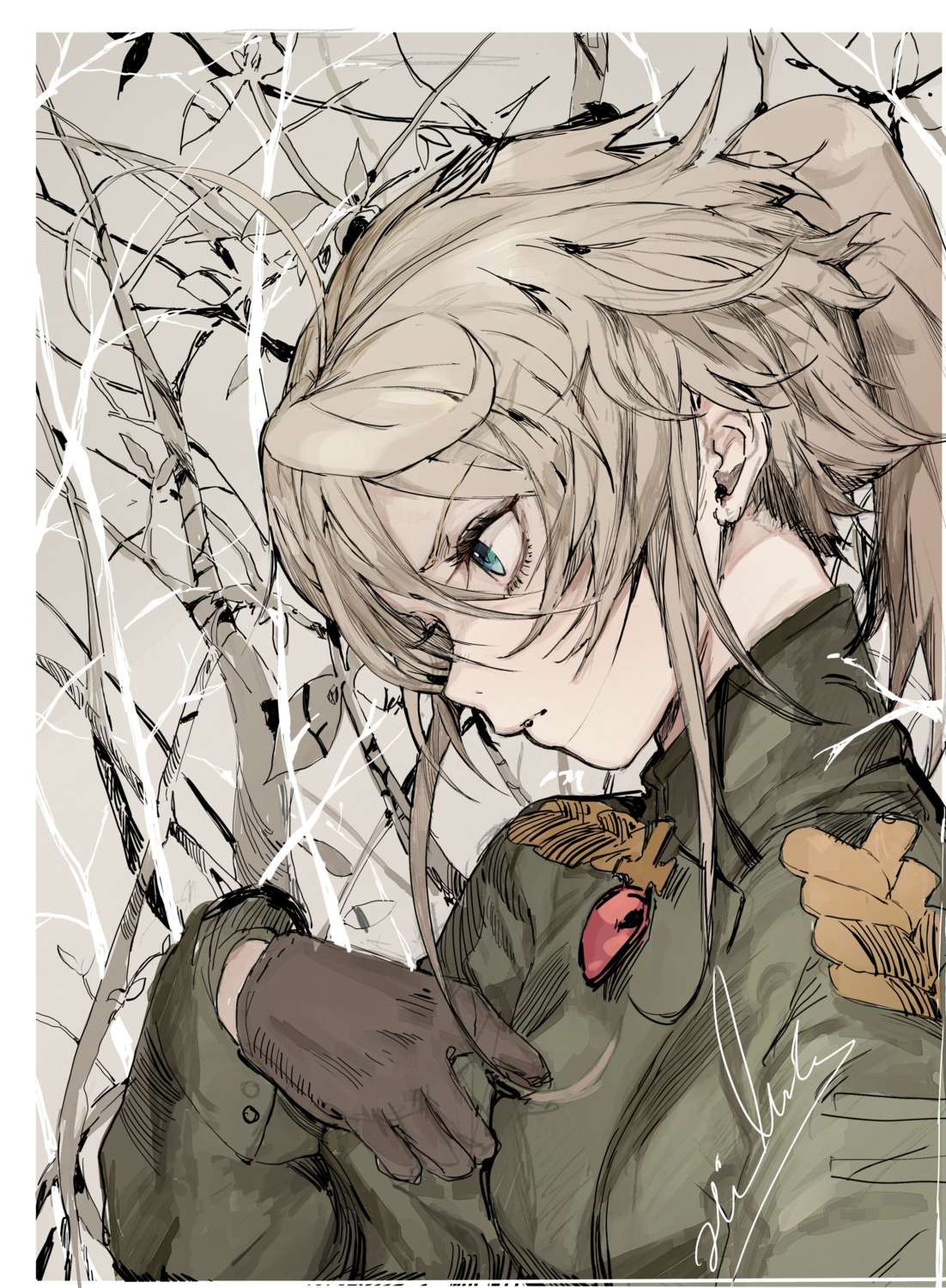 hiranko sketch tanya_degurechaff uniform youjo_senki