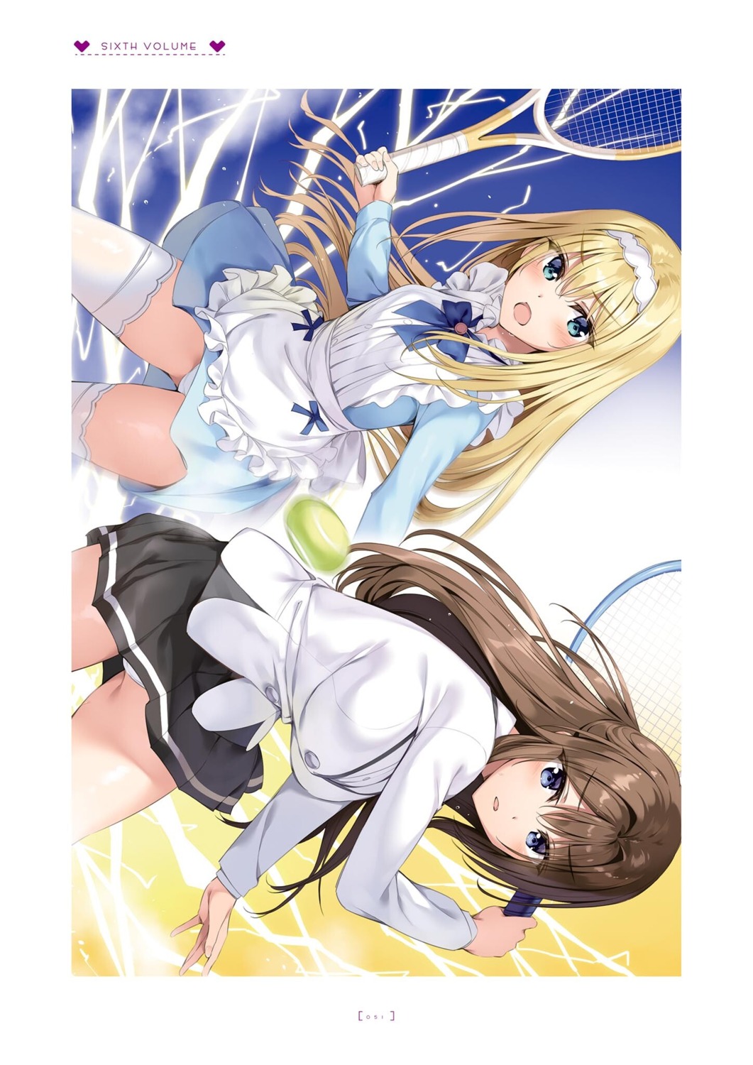 boku_no_kanojo_sensei fujiki_maka lolita_fashion oryou pantsu seifuku shinbou_enri skirt_lift tennis thighhighs