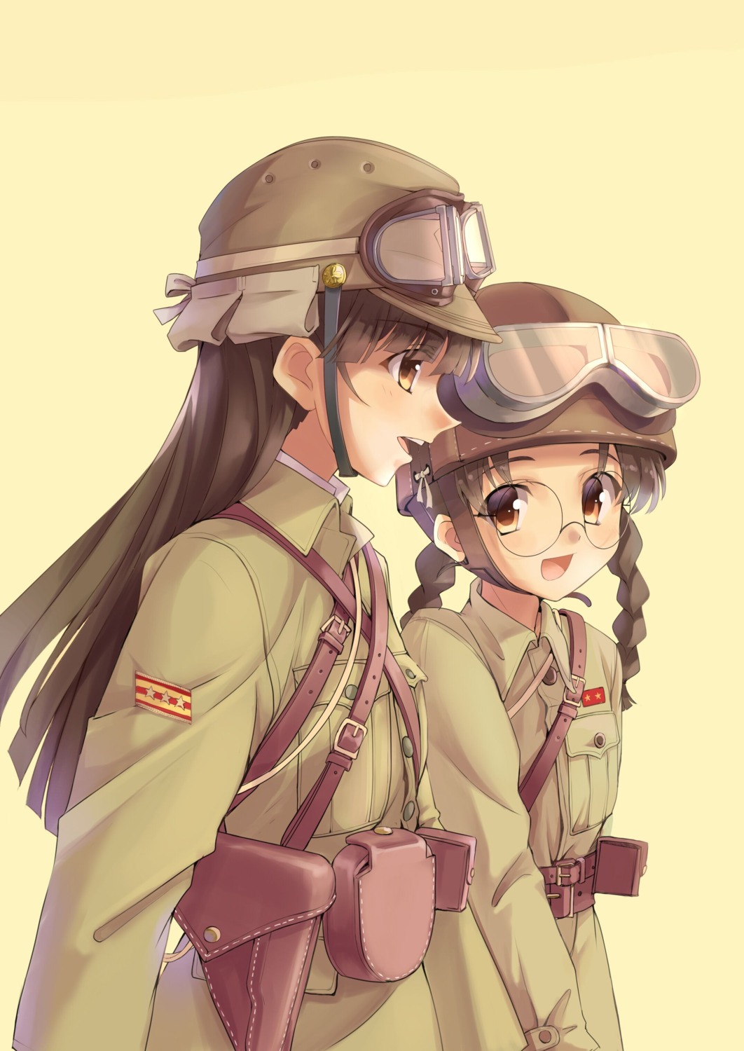 fukuda_(girls_und_panzer) girls_und_panzer longmei_er_de_tuzi megane nishi_kinuyo uniform