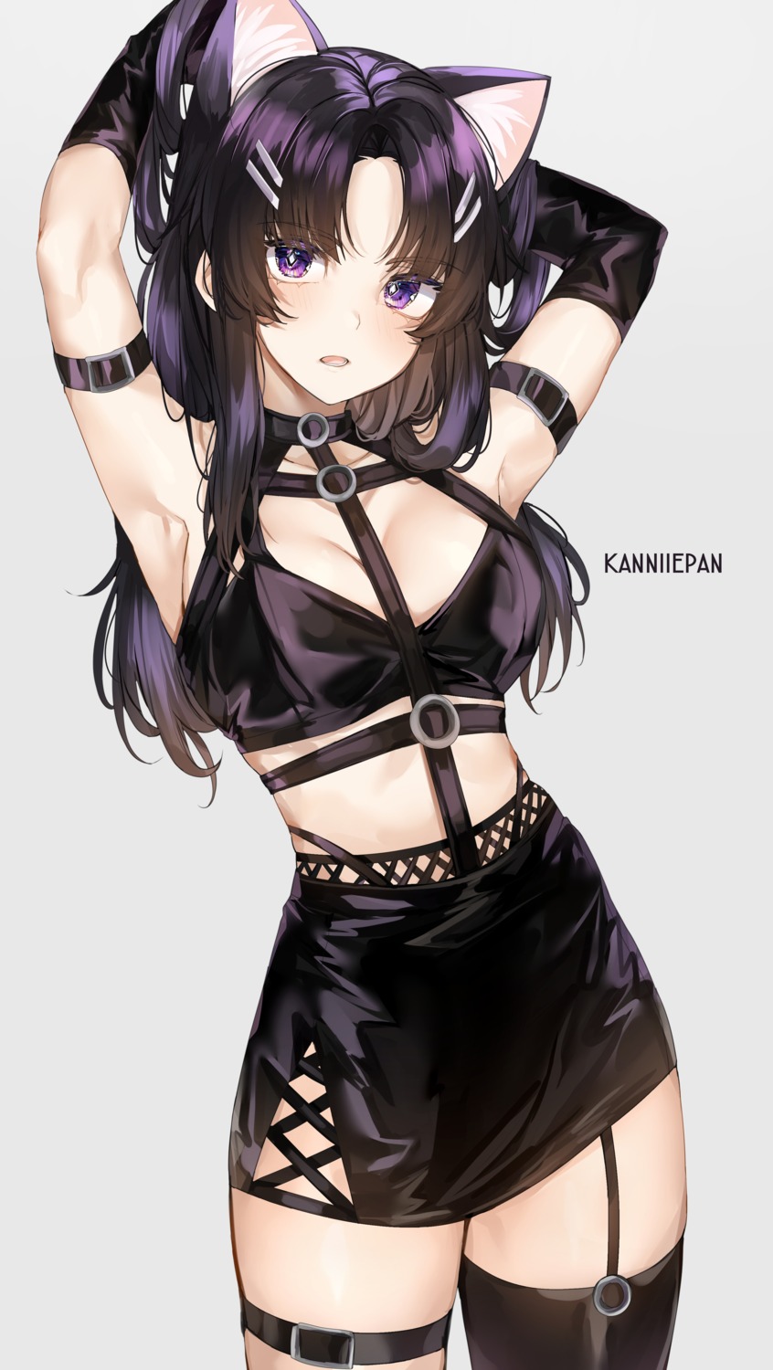 animal_ears garter kanniiepan nekomimi stockings thighhighs