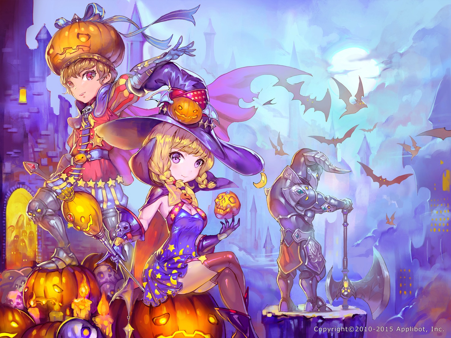 armor cleavage dress halloween ozma_(ozmakku) thighhighs weapon witch