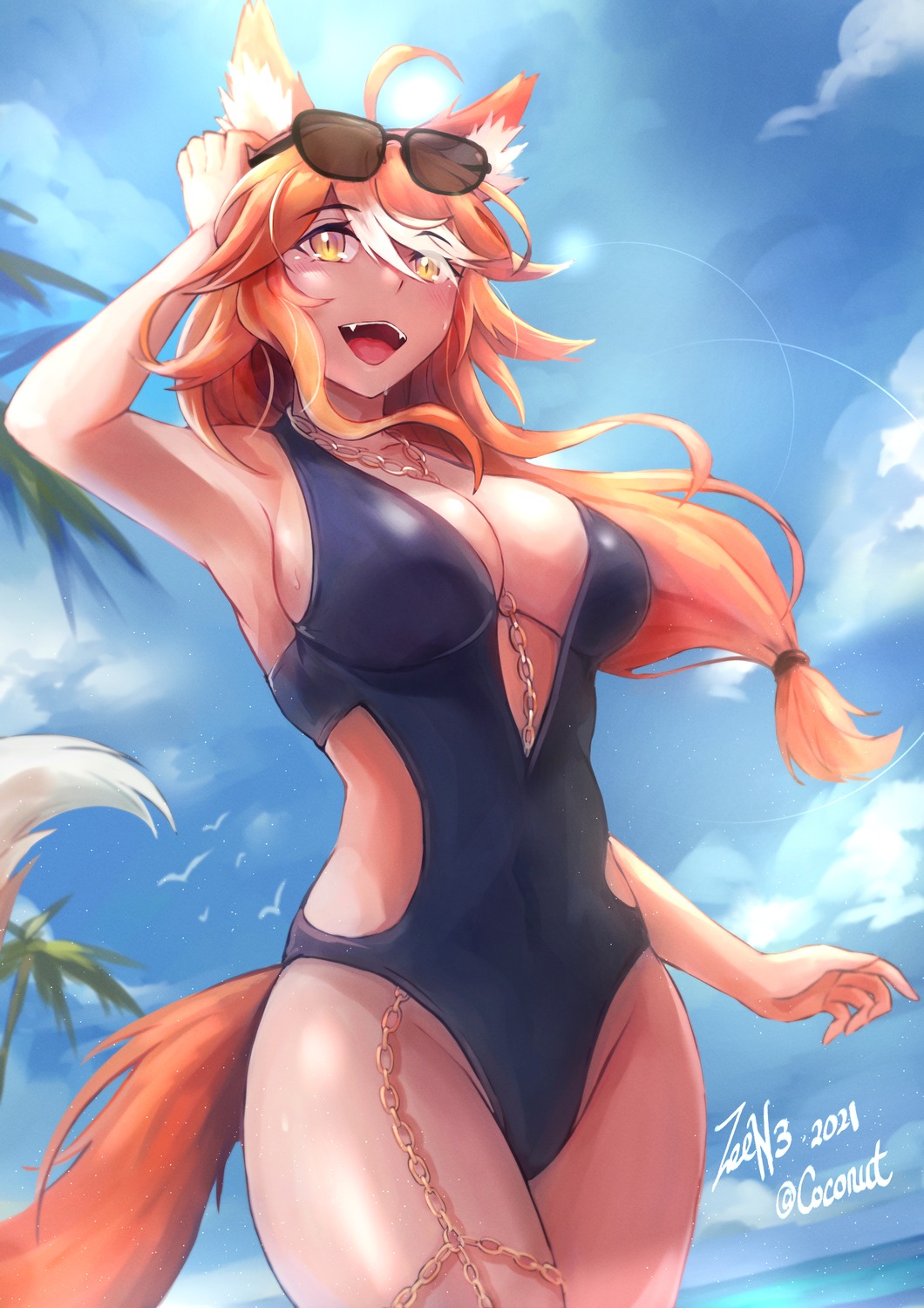 animal_ears megane swimsuits tail zeen3