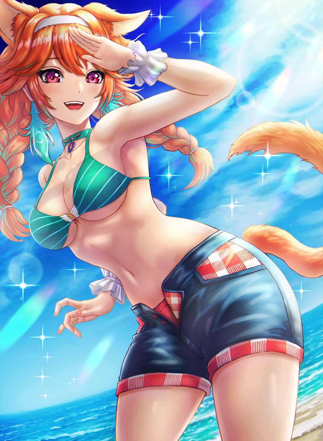 animal_ears bikini hololive hololive_english nekomimi swimsuits tail takanashi_kiara wajuniorbox