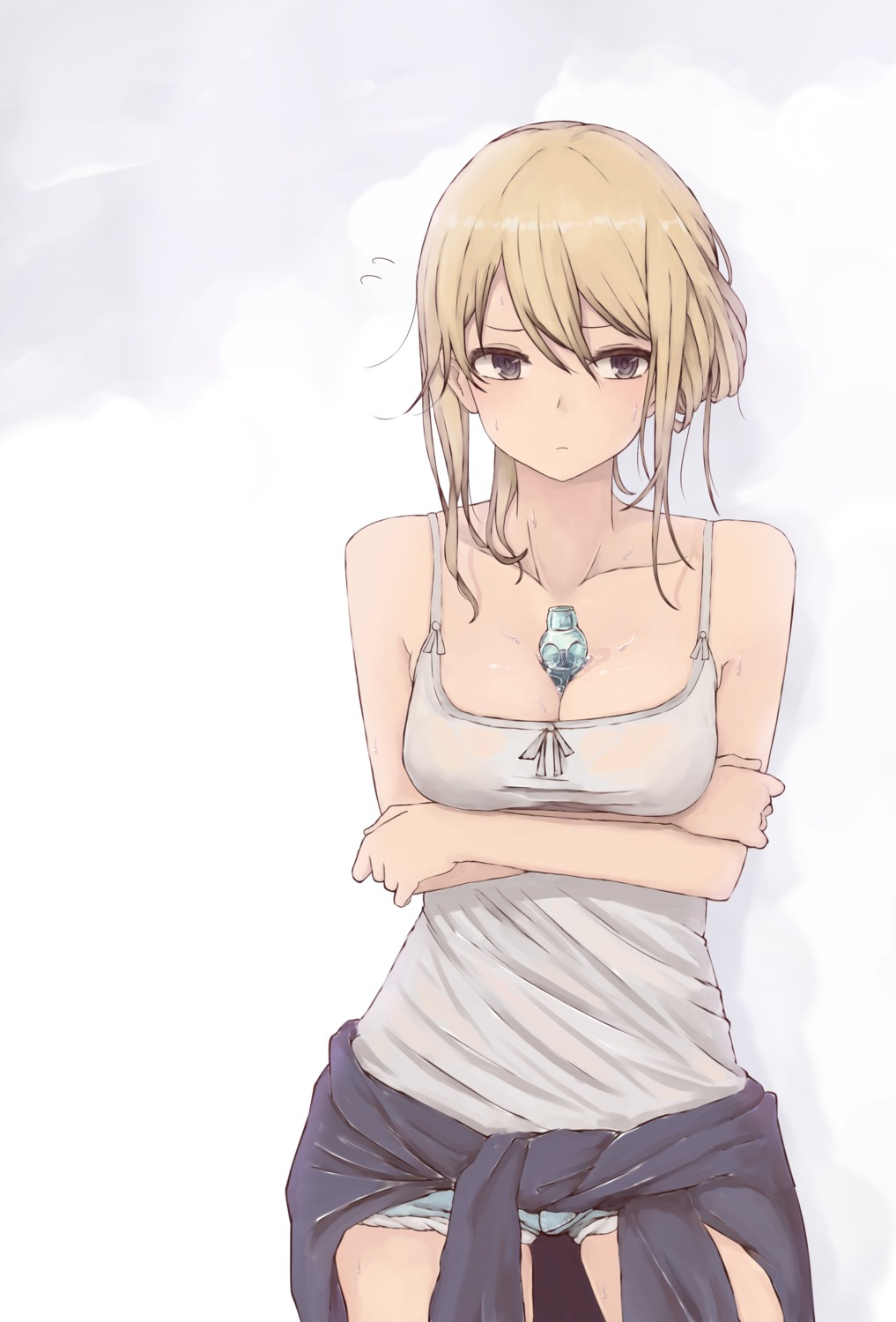 breast_hold cleavage rutchifu_(31_pacers) see_through wet wet_clothes