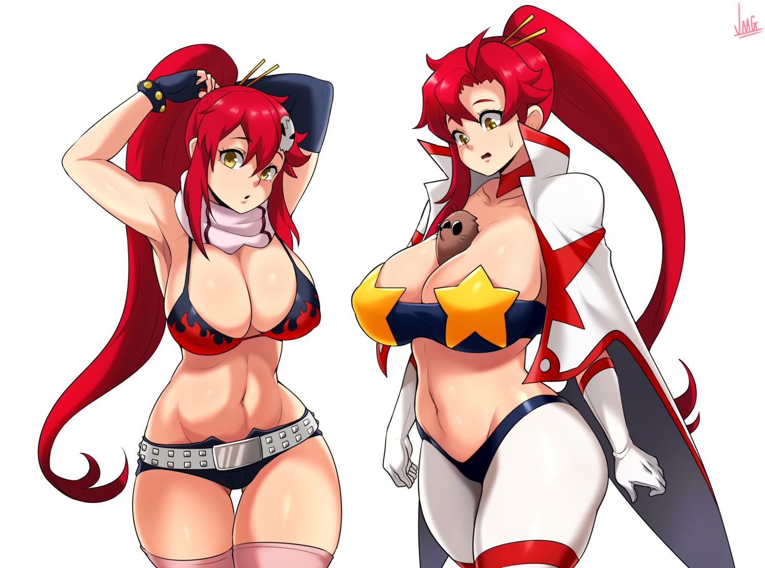 bikini_top erect_nipples jmg swimsuits tengen_toppa_gurren_lagann thighhighs yoko