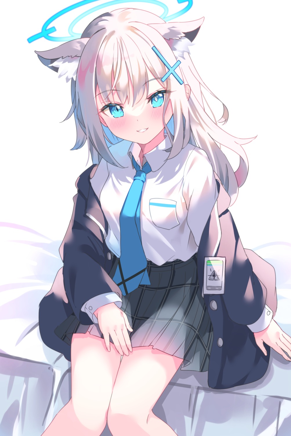 animal_ears blue_archive halo hosigarasu22 nekomimi seifuku sunaookami_shiroko