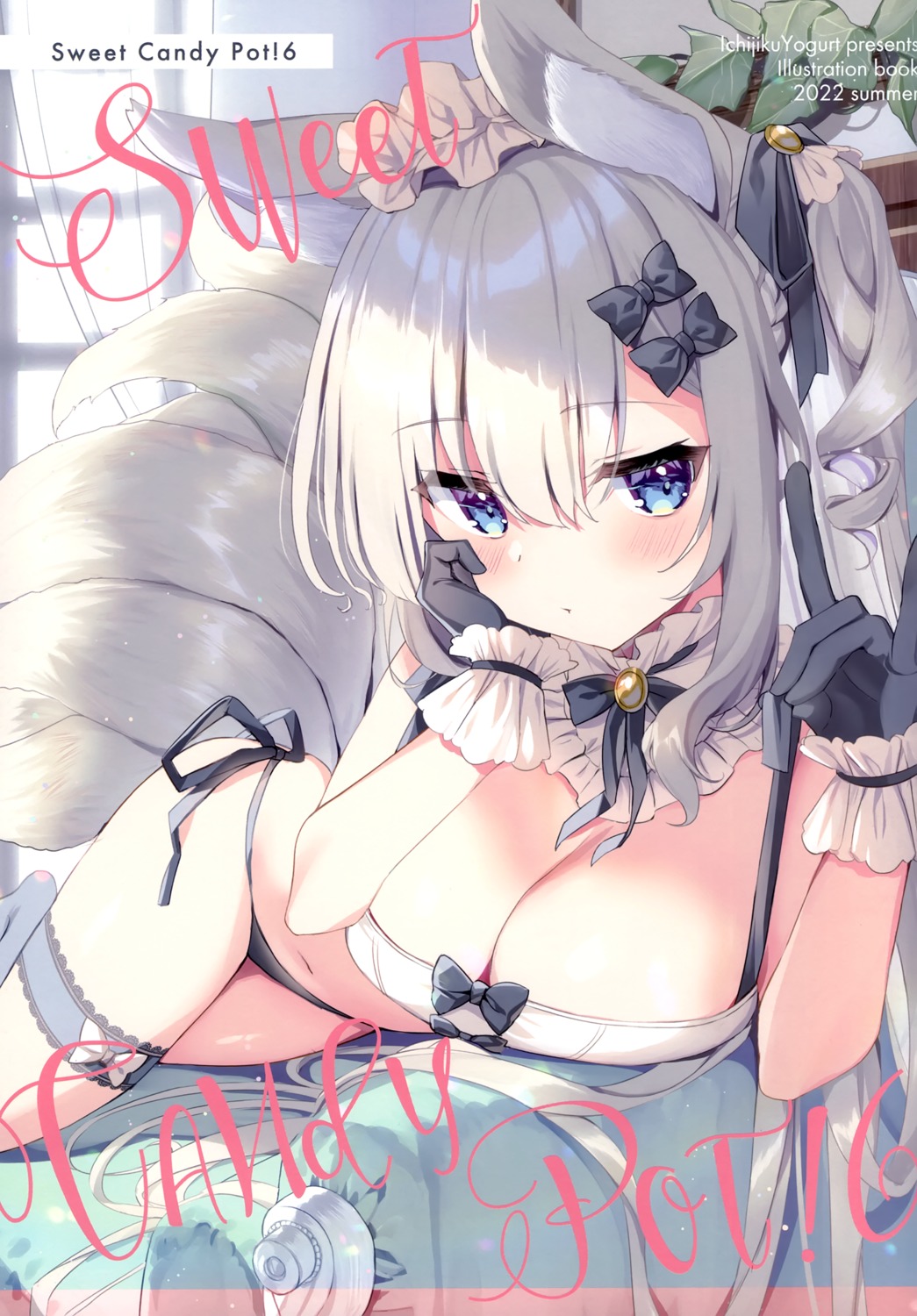 animal_ears garter kitsune natsuki_marina no_bra pantsu string_panties tail