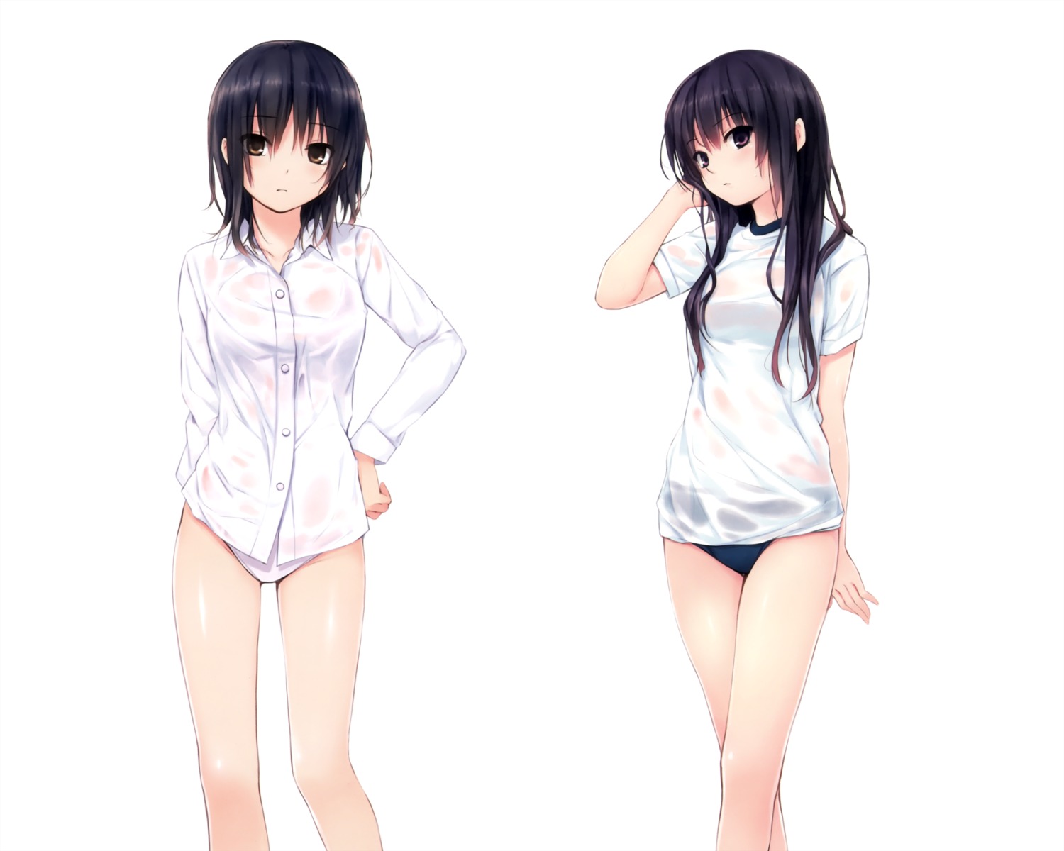 aoyama_sumika coffee-kizoku gym_uniform pantsu shiramine_rika wet