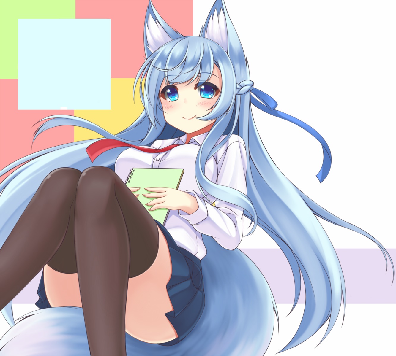 animal_ears seifuku sogaya tail thighhighs