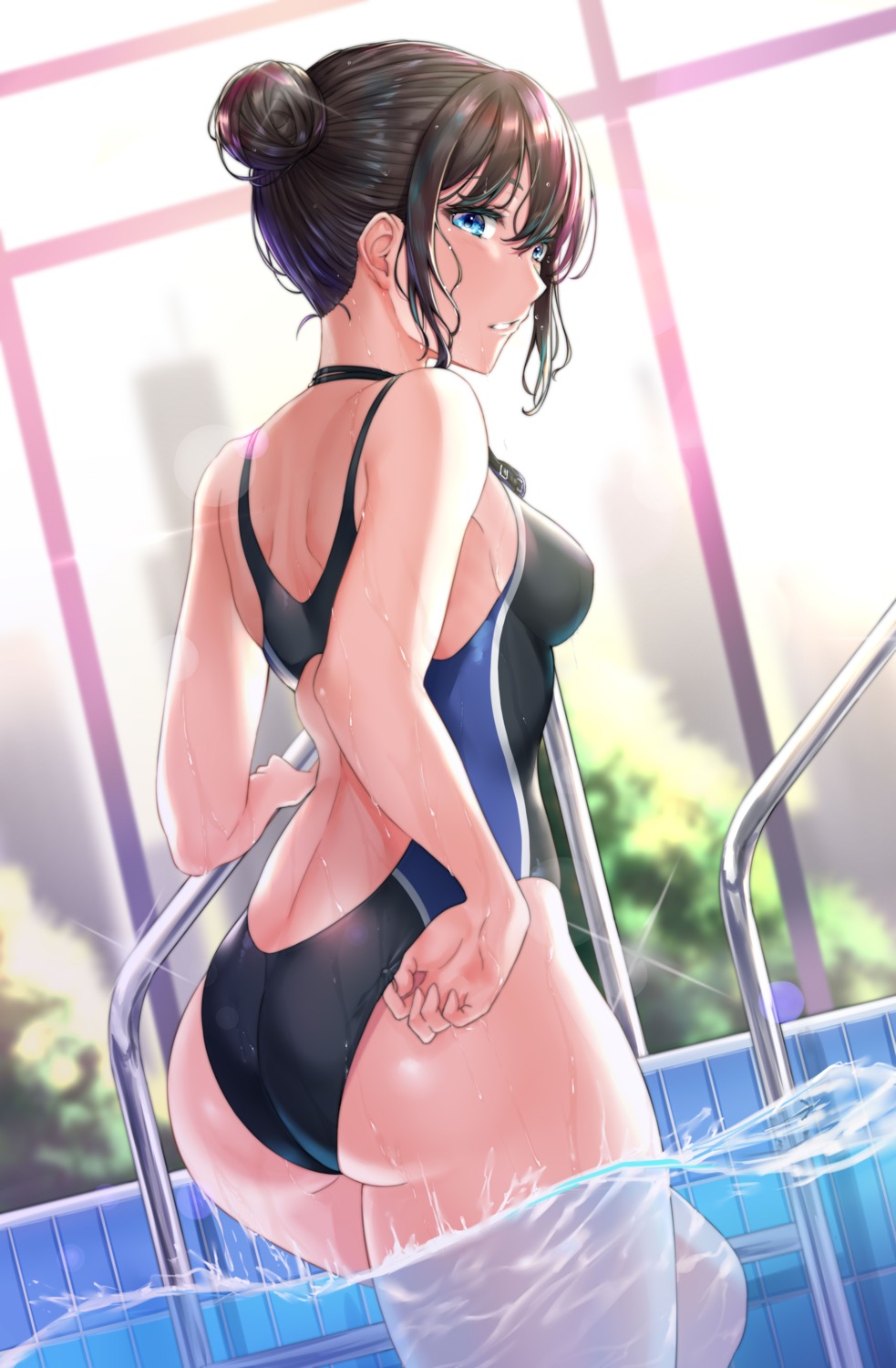 ass rama_(yu-light8) swimsuits wet