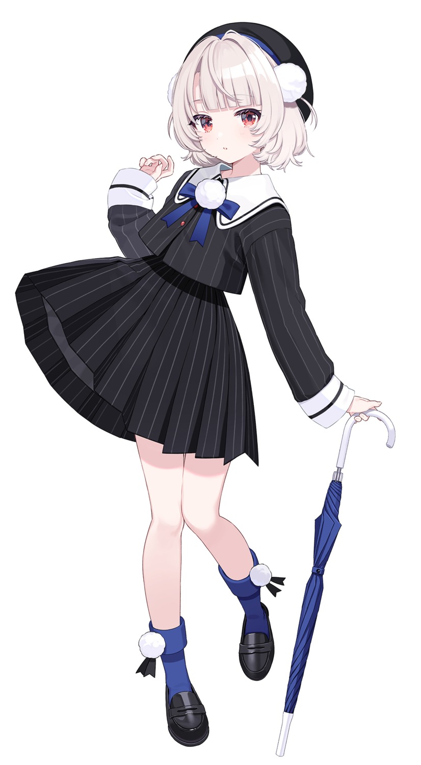 seifuku shigure_ui skirt_lift umbrella