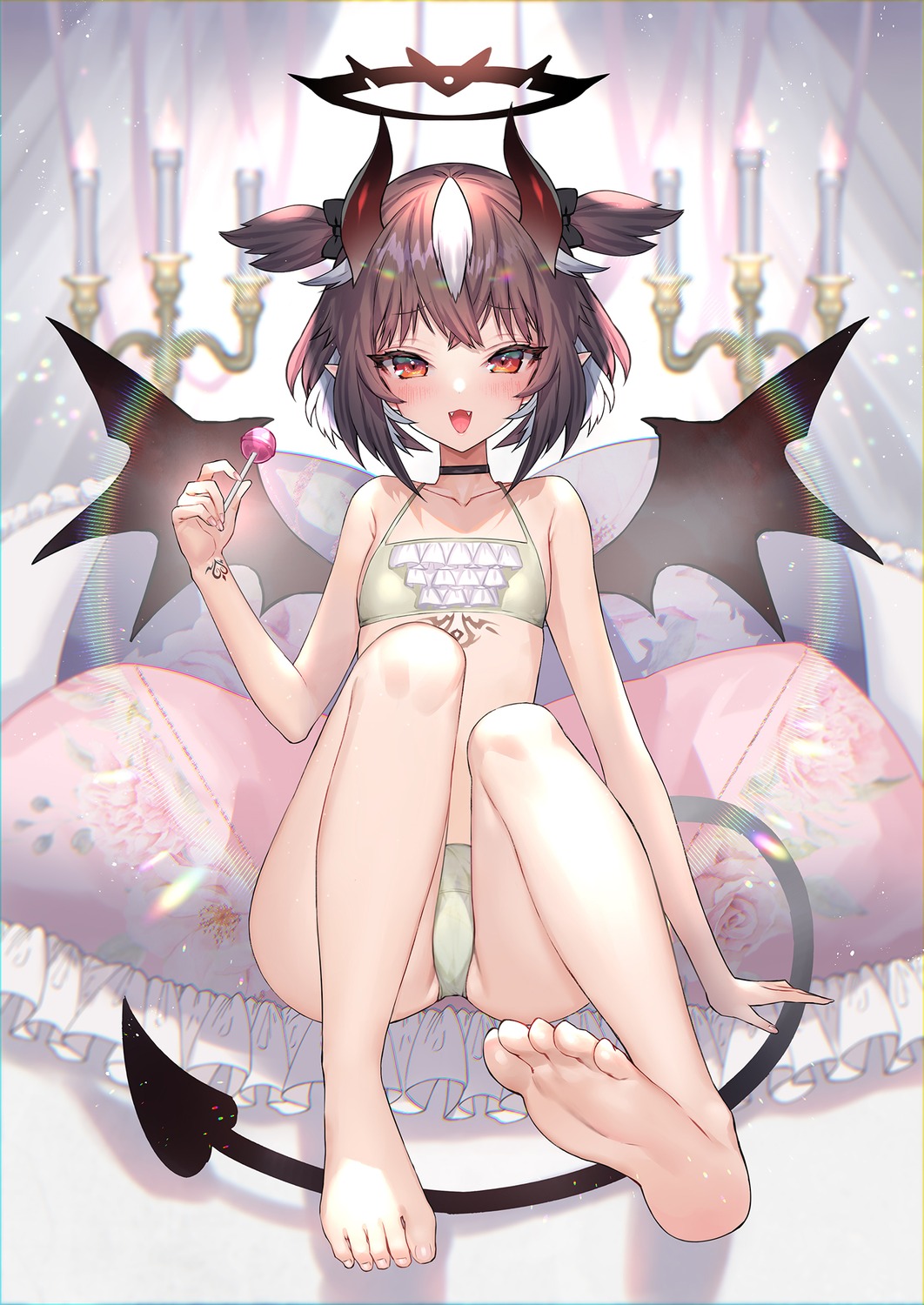 angel bikini cameltoe feet hitowa horns loli swimsuits tail wings