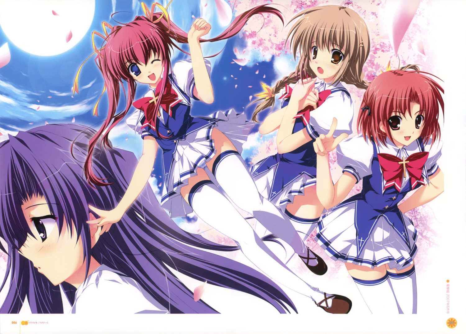 asakura_nanao daidouji_ryouko hagiwara_tomoe lyrical_lyric marmalade mikeou seifuku takami_rin thighhighs