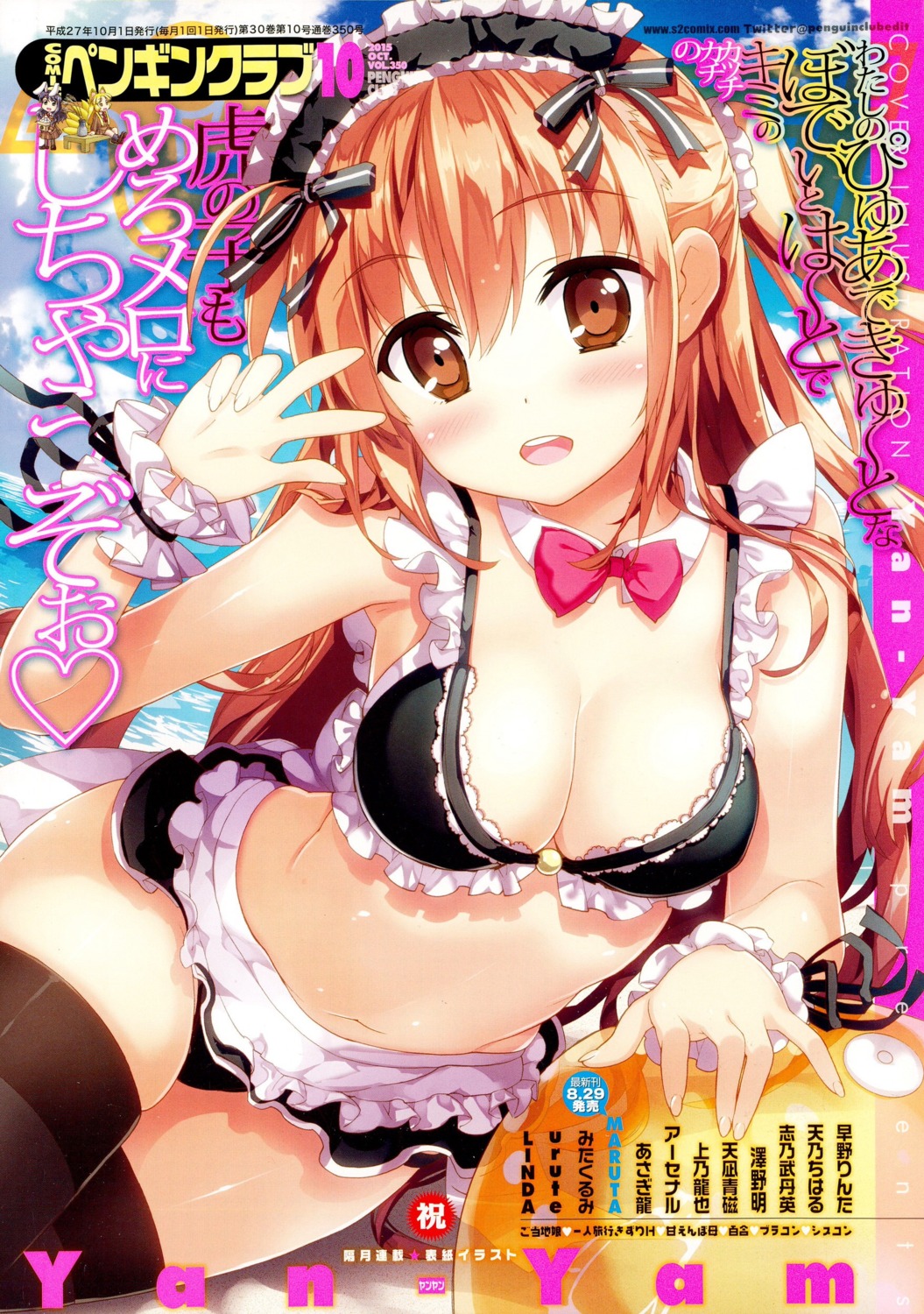 bra cleavage maid pantsu thighhighs yan-yam