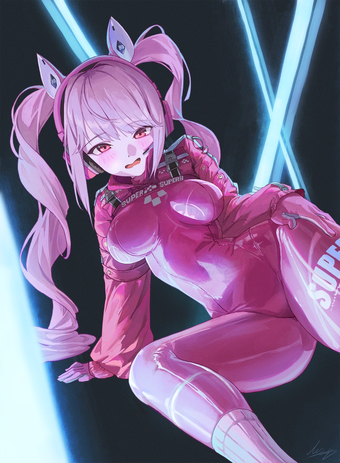 alice_(nikke) animal_ears bodysuit goddess_of_victory:_nikke headphones m.q_(mqkyrie)