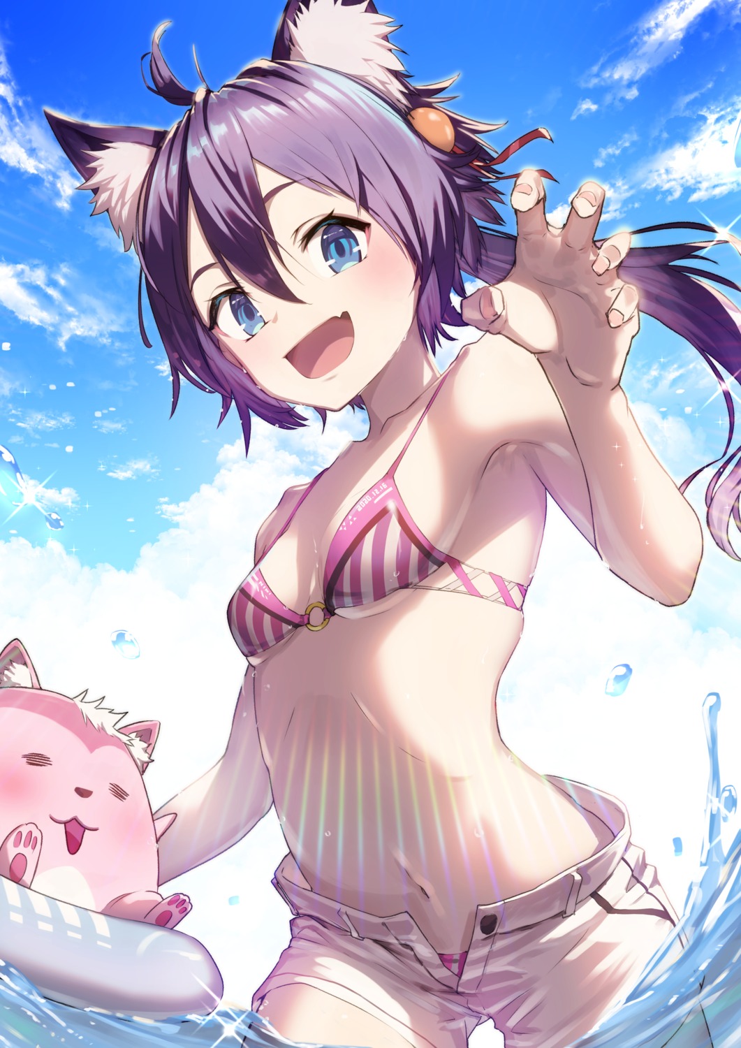 animal_ears bikini nakanishi_tatsuya swimsuits wet