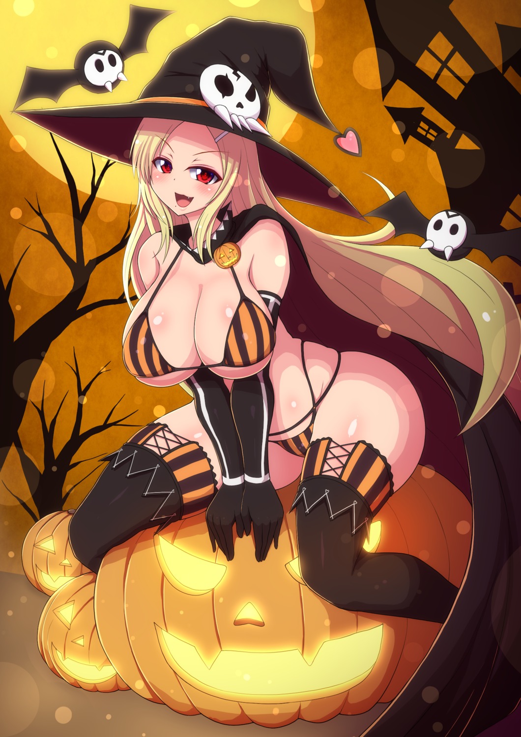 bikini halloween ponpon-maru senran_kagura shiki_(senran_kagura) swimsuits thighhighs witch