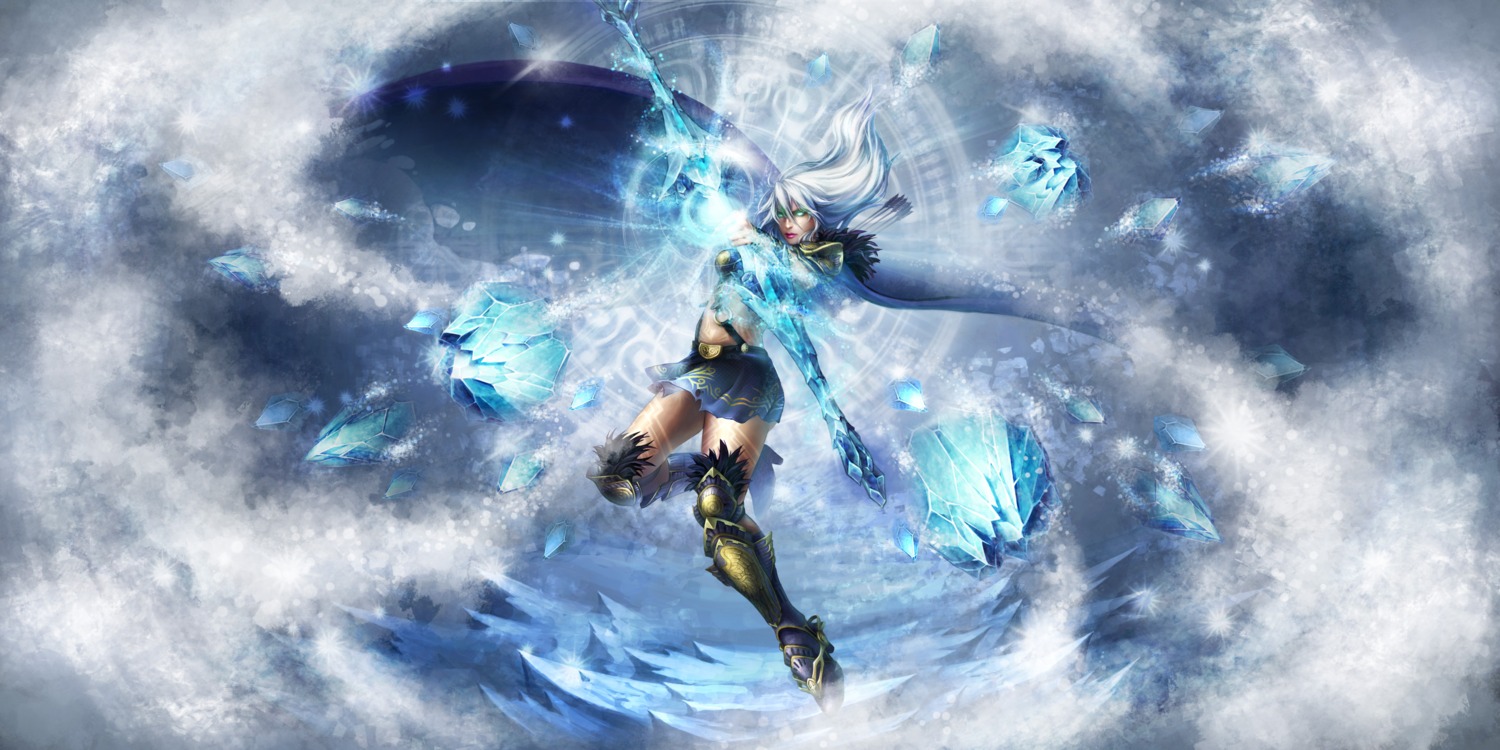 armor ashe league_of_legends tagme thighhighs weapon