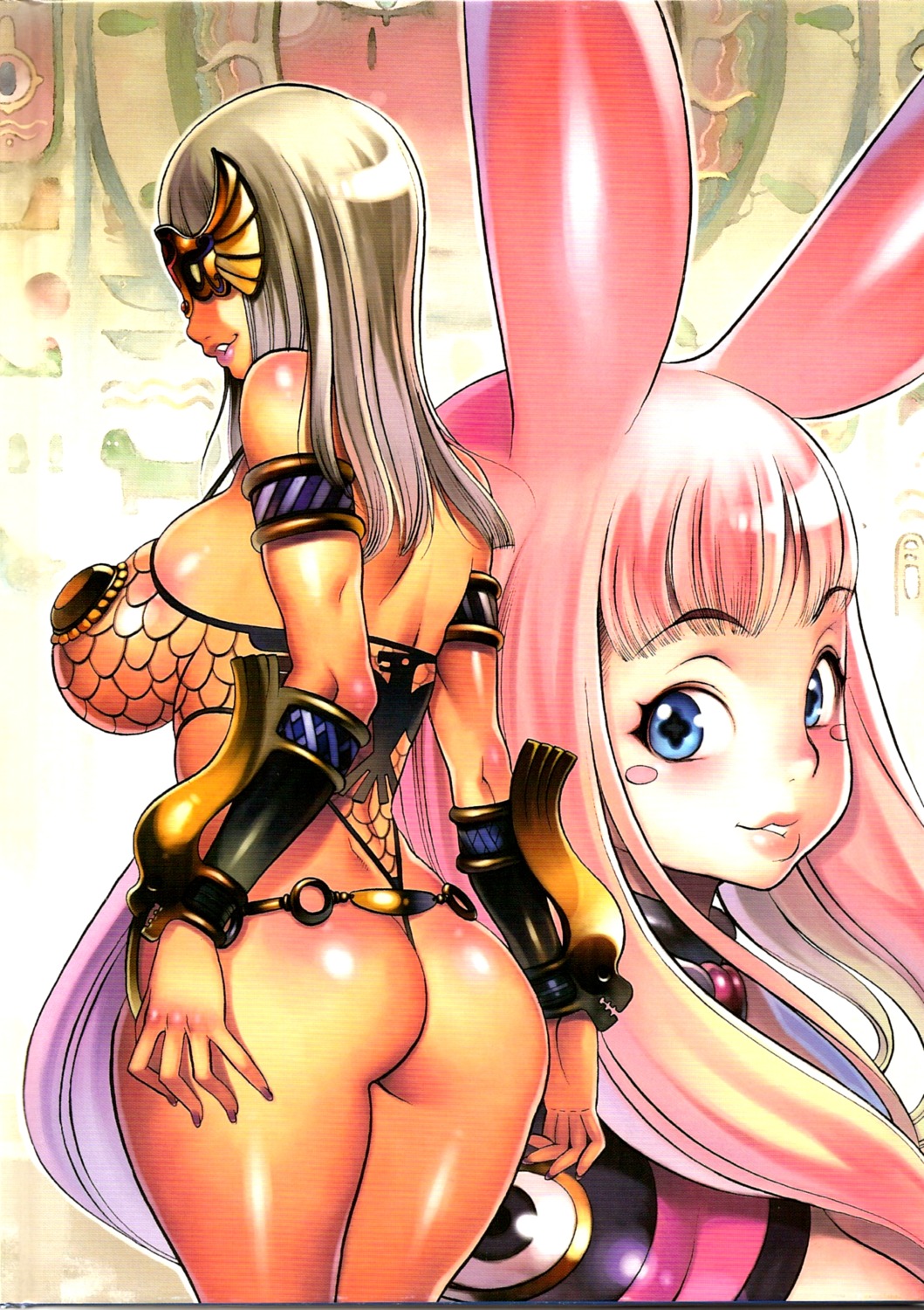 anarista animal_ears ass bunny_ears f.s fishnets leotard melona queen's_blade scanning_artifacts thong