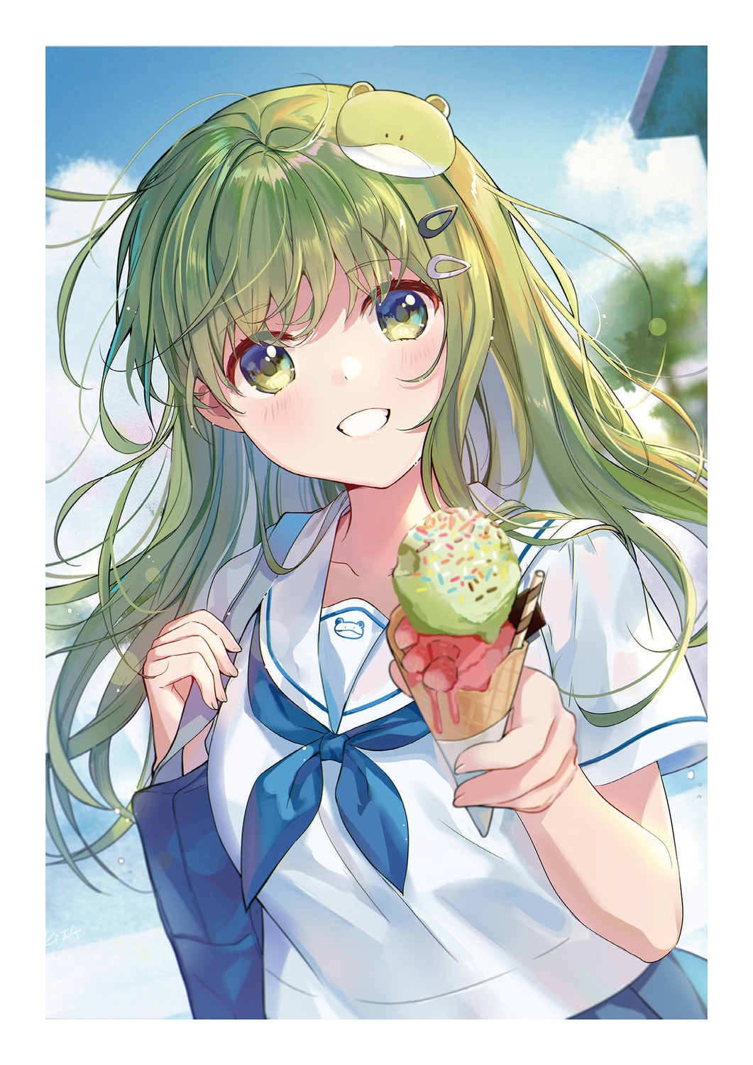 kita_(kitairoha) kochiya_sanae sandrop seifuku touhou