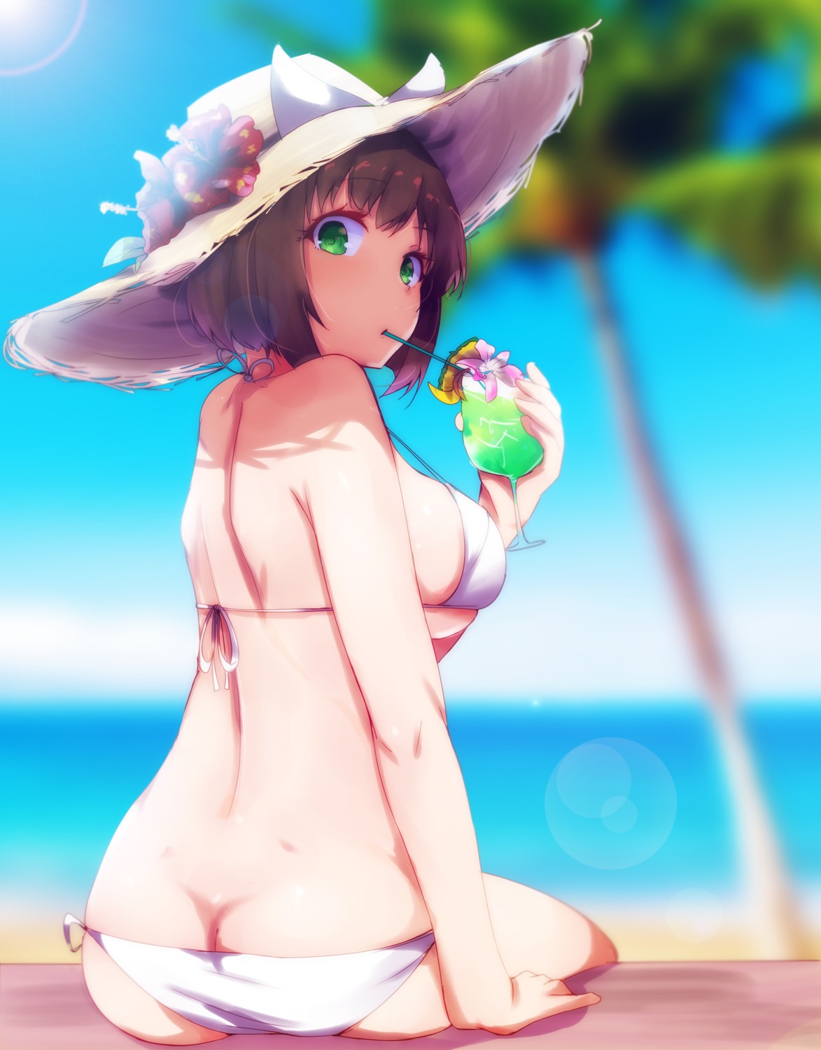 ass bikini maekawa_miku panty_pull ryuu. swimsuits the_idolm@ster the_idolm@ster_cinderella_girls underboob