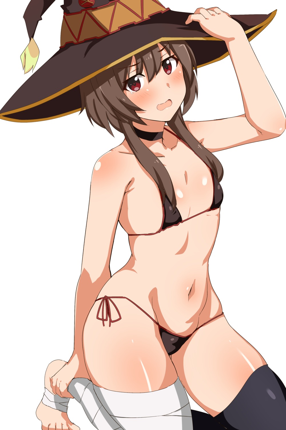 bandages bikini erect_nipples kono_subarashii_sekai_ni_shukufuku_wo! megumin seihekiog swimsuits thighhighs witch