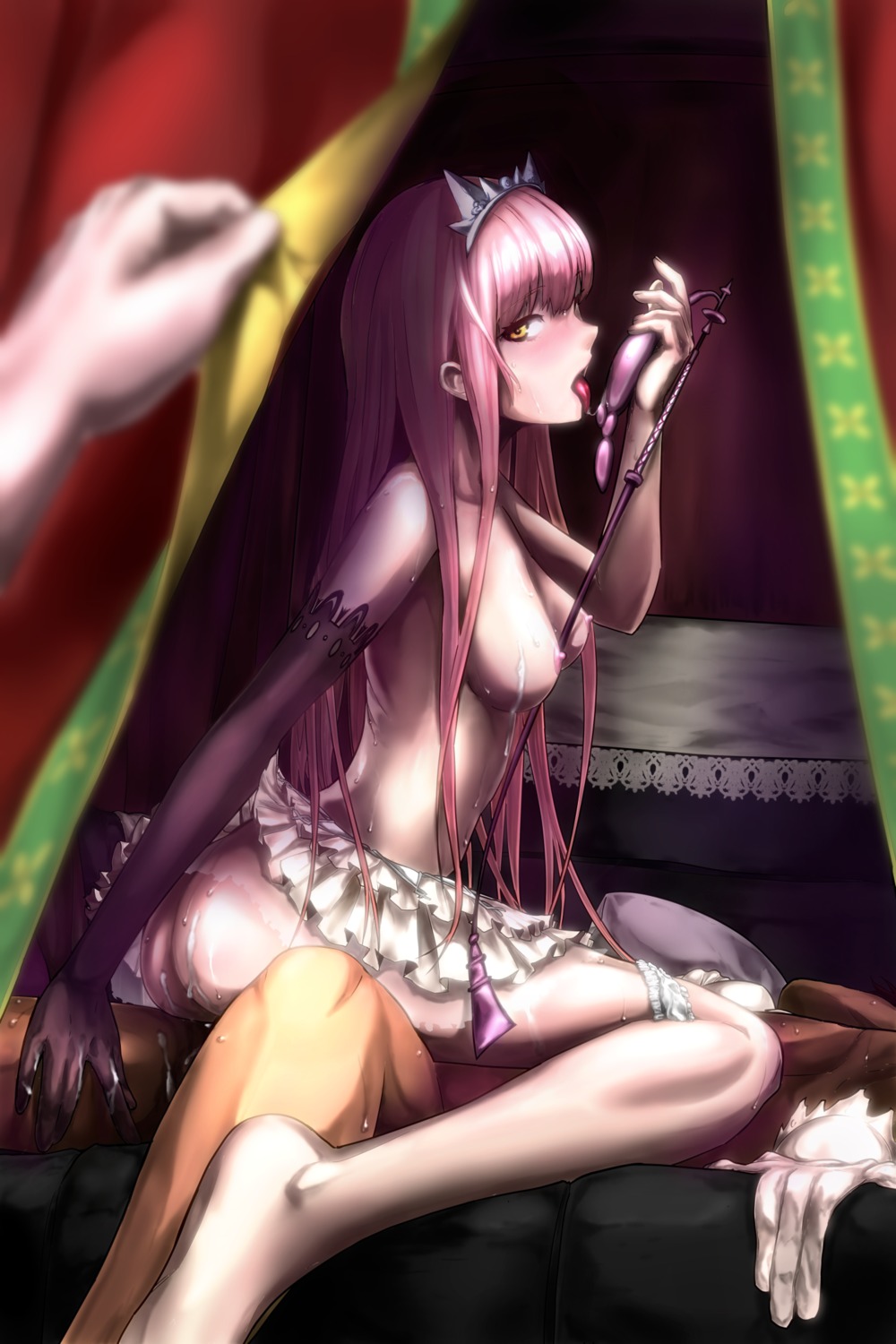 ass fate/grand_order medb_(fate) nipples pantsu panty_pull penis tagme topless weapon