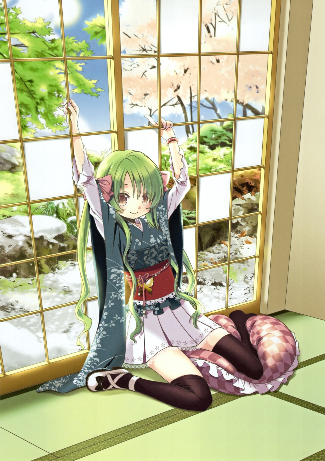 aoki_ume japanese_clothes thighhighs