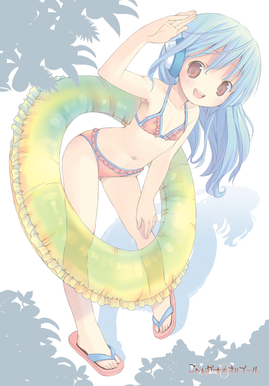 bikini flower headphones kowarekake_no_orgel loli pop swimsuits
